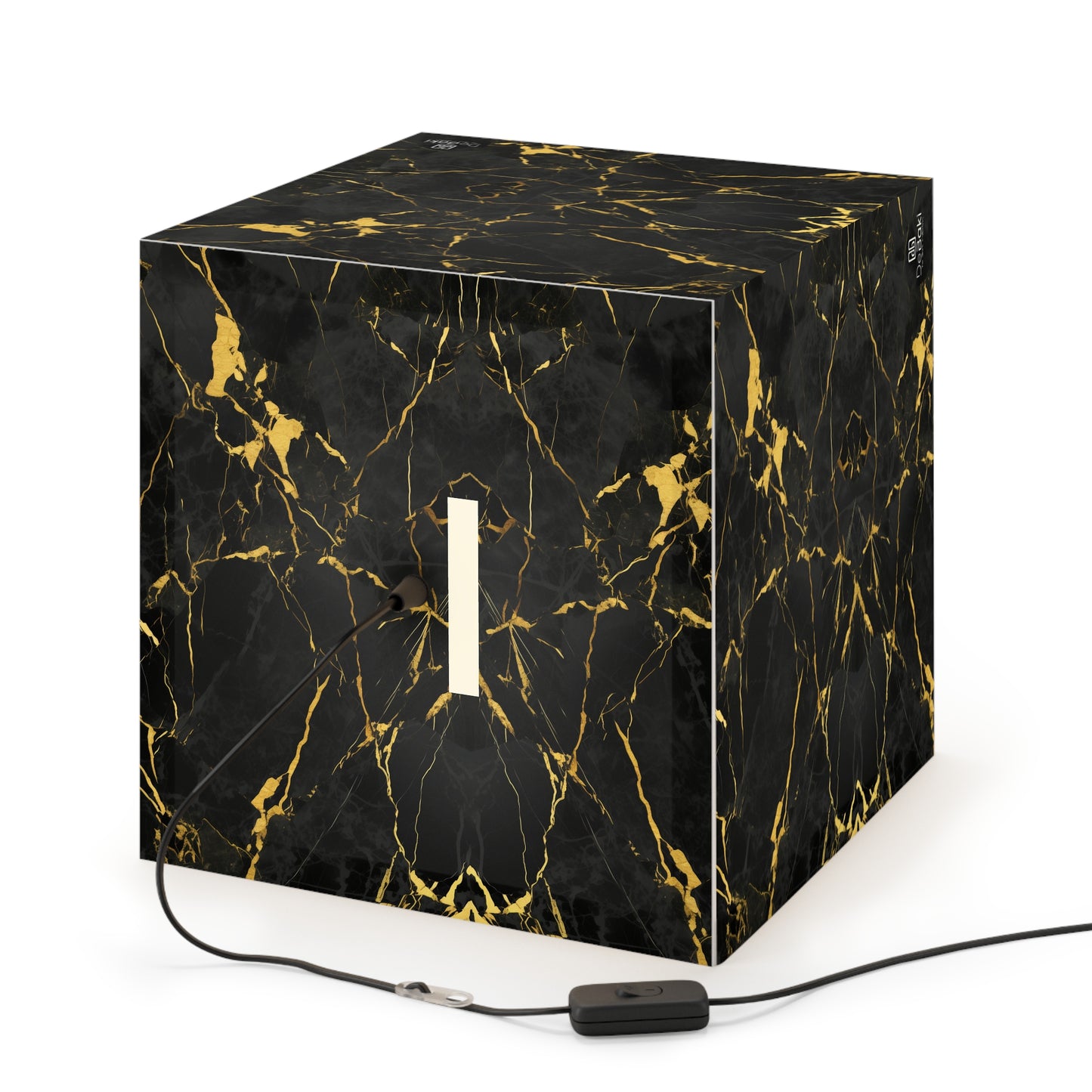 Black Gold Cube Lamp