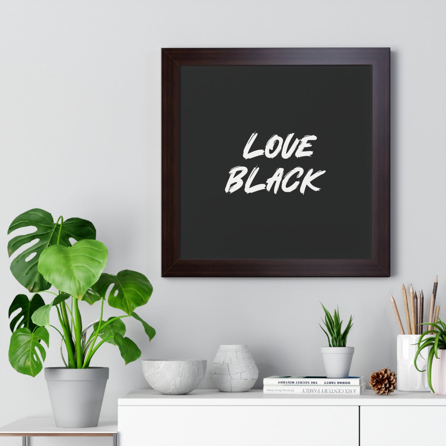 Love Black Horizontal Wall Art