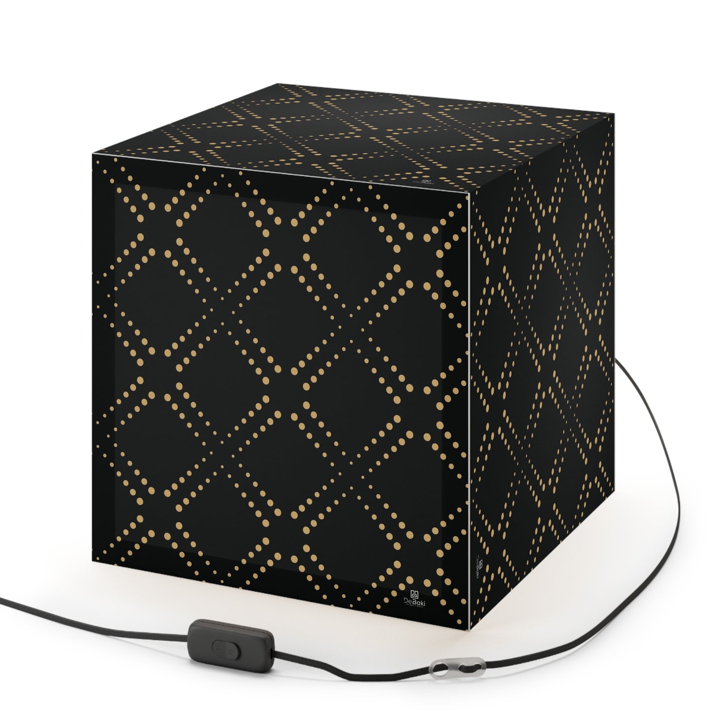 Black Gold Cube Lamp