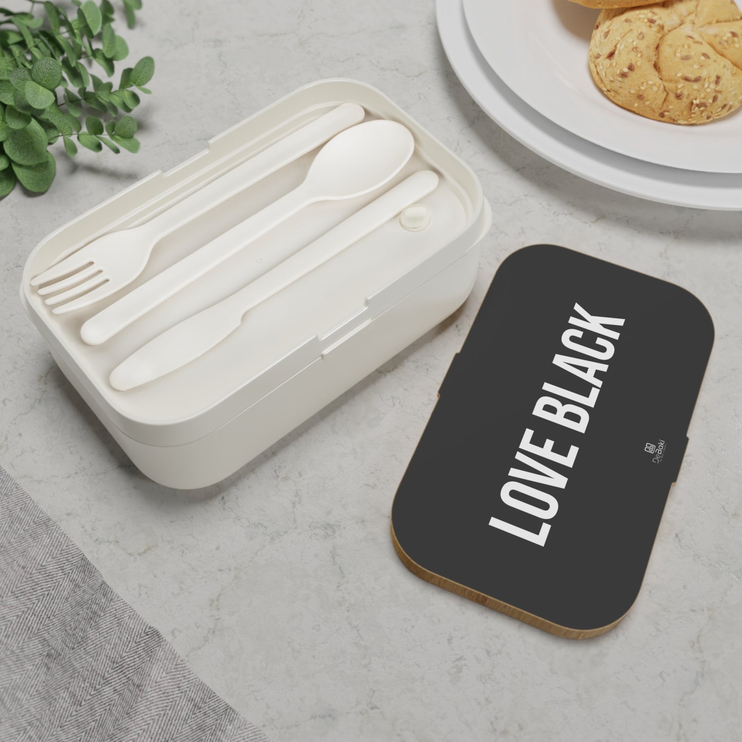 Love Black Bento Lunch Box