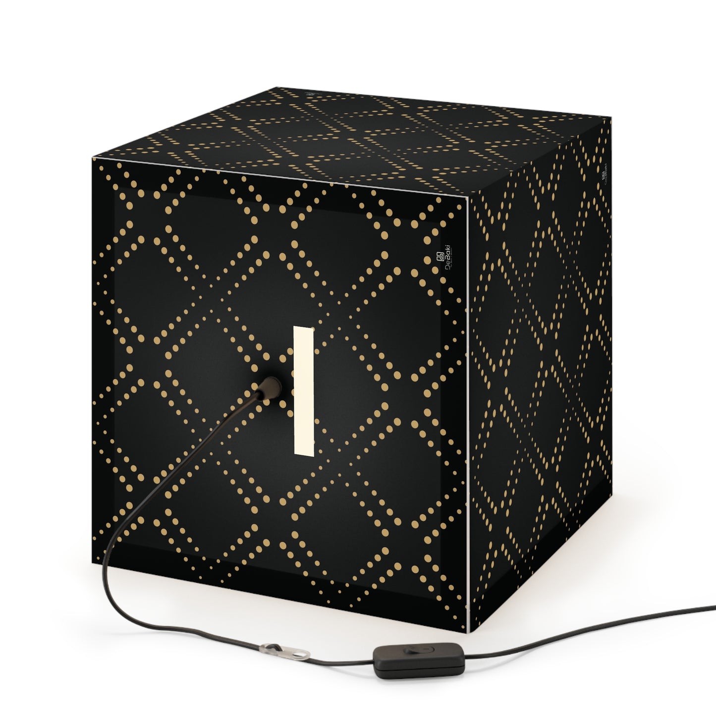 Black Gold Cube Lamp