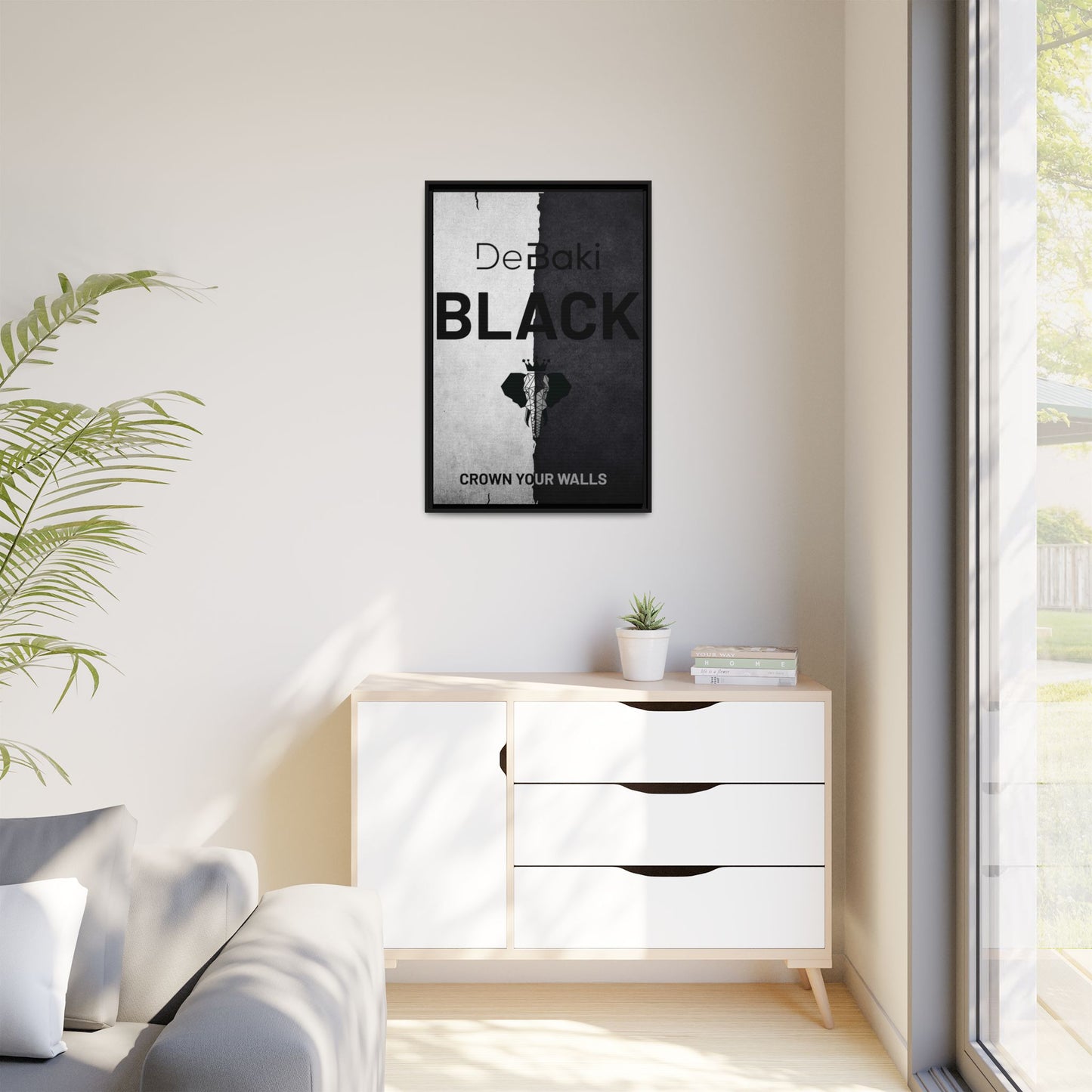 Copy of Modern Framed Art Print, Minimalistic Wall Decor, Black and White Canvas, Home Office Styling, Inspirational Art