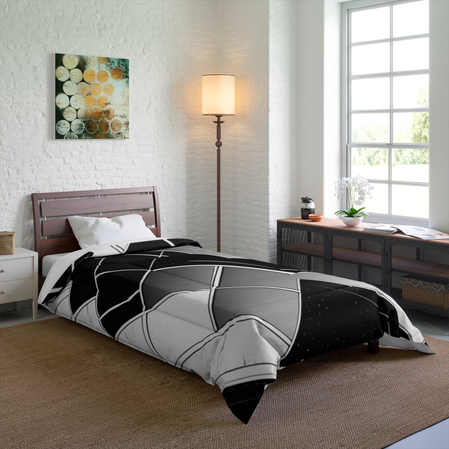 Geometric Fluffy Comforter