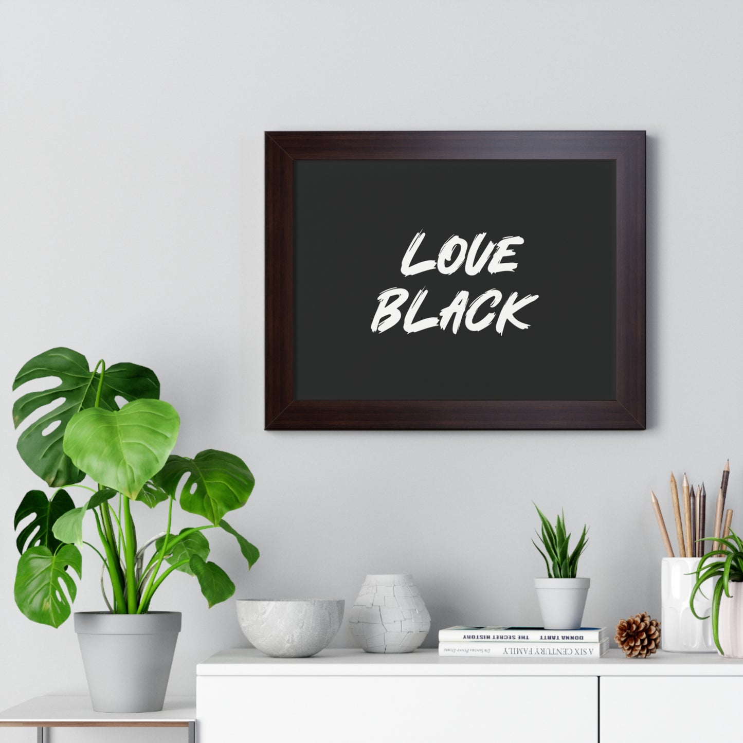 Love Black Horizontal Wall Art