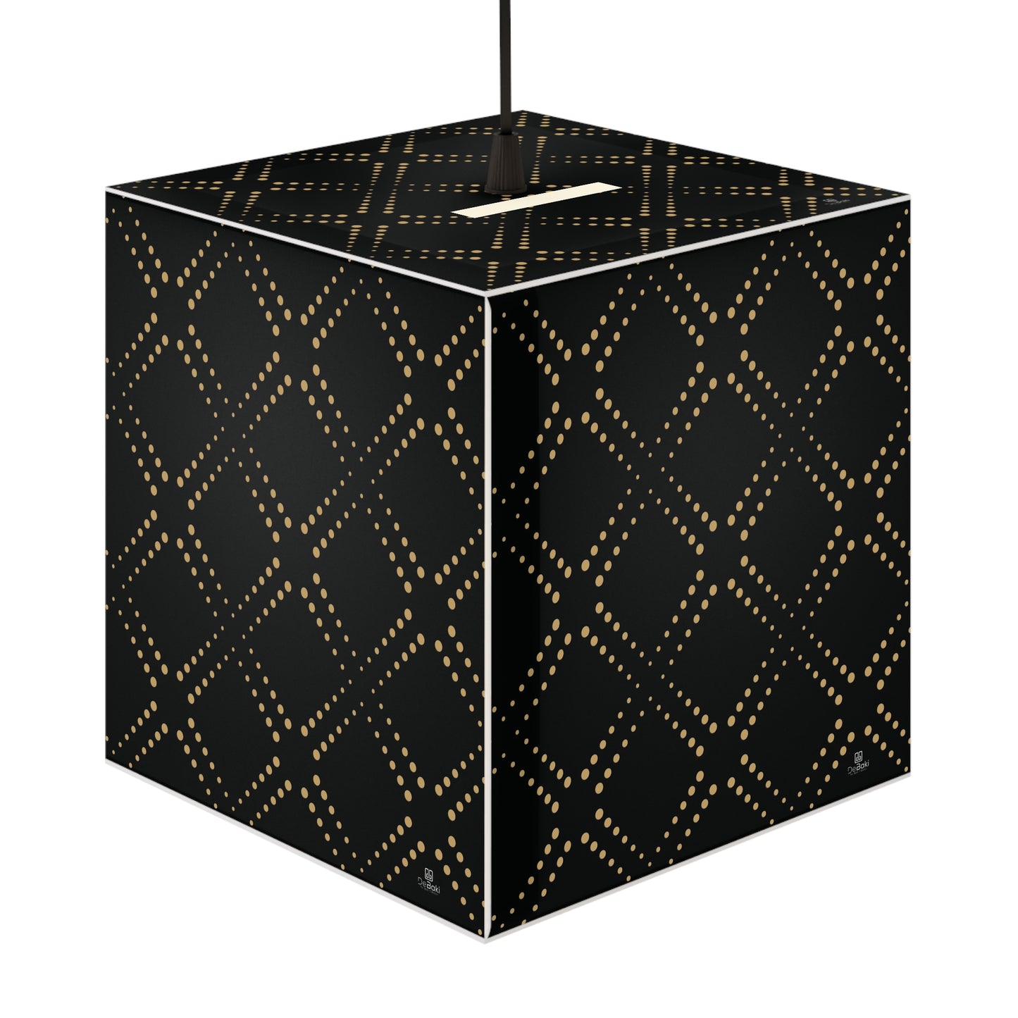 Black Gold Cube Lamp