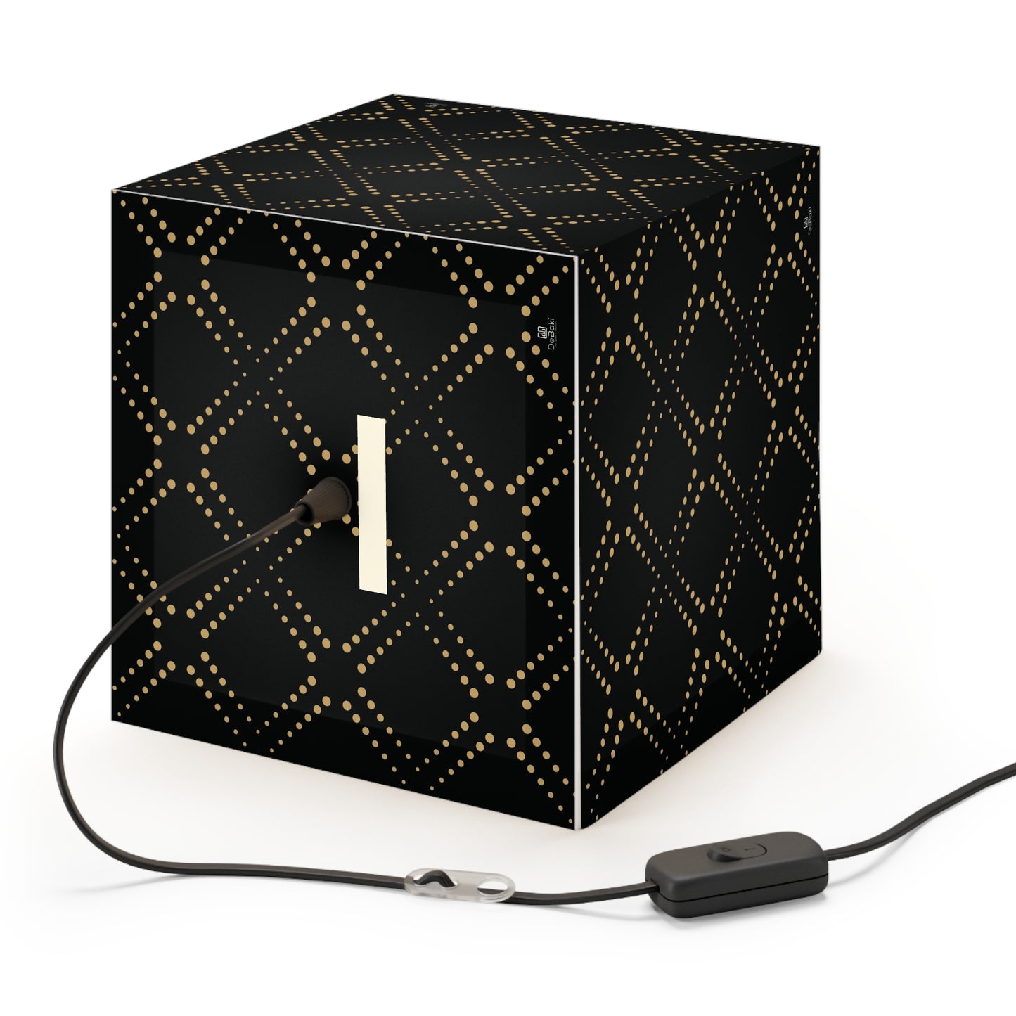 Black Gold Cube Lamp