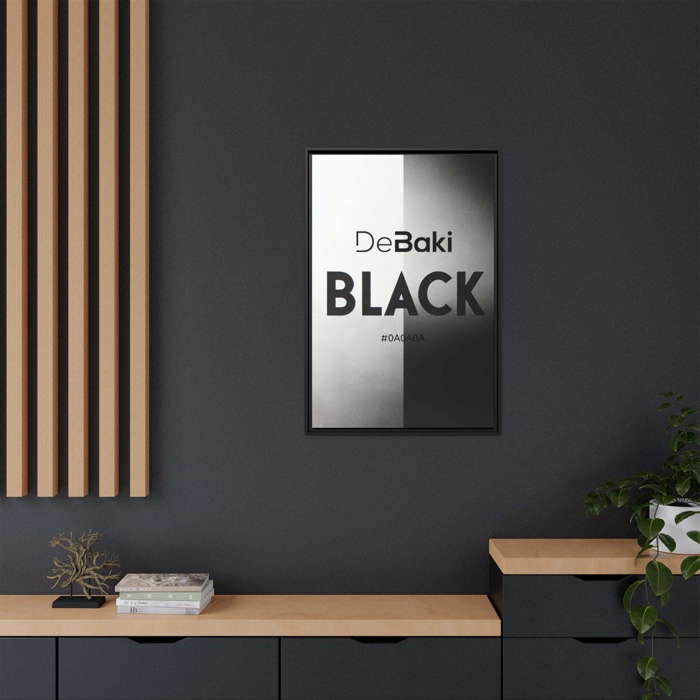 Modern Framed Art Print, Minimalistic Wall Decor, Black and White Canvas, Home Office Styling, Inspirational Art