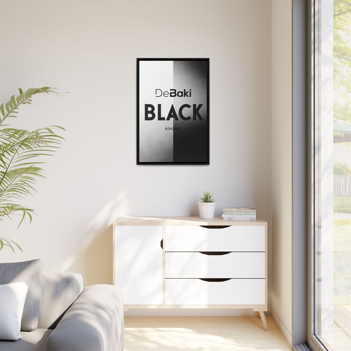 Modern Framed Art Print, Minimalistic Wall Decor, Black and White Canvas, Home Office Styling, Inspirational Art