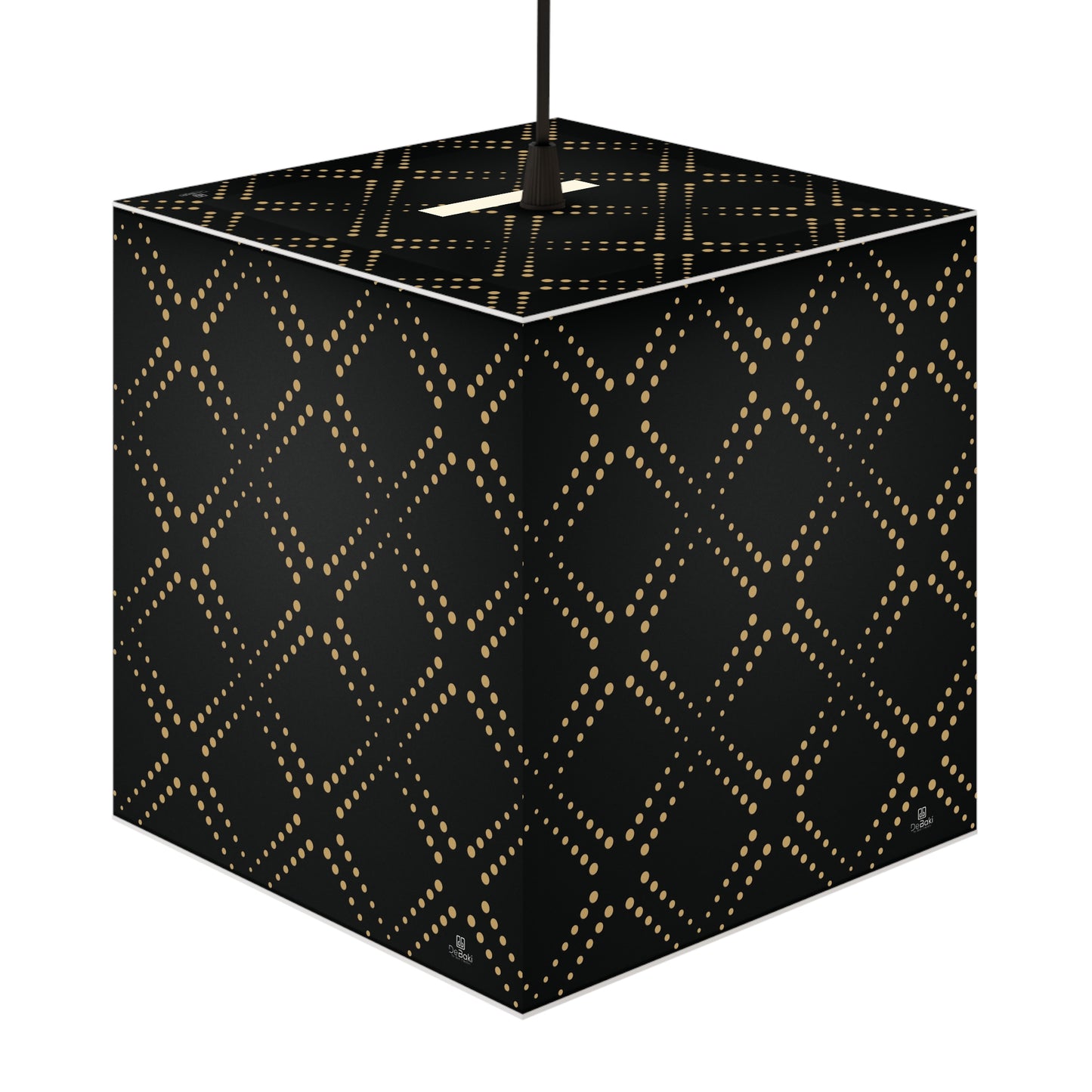 Black Gold Cube Lamp