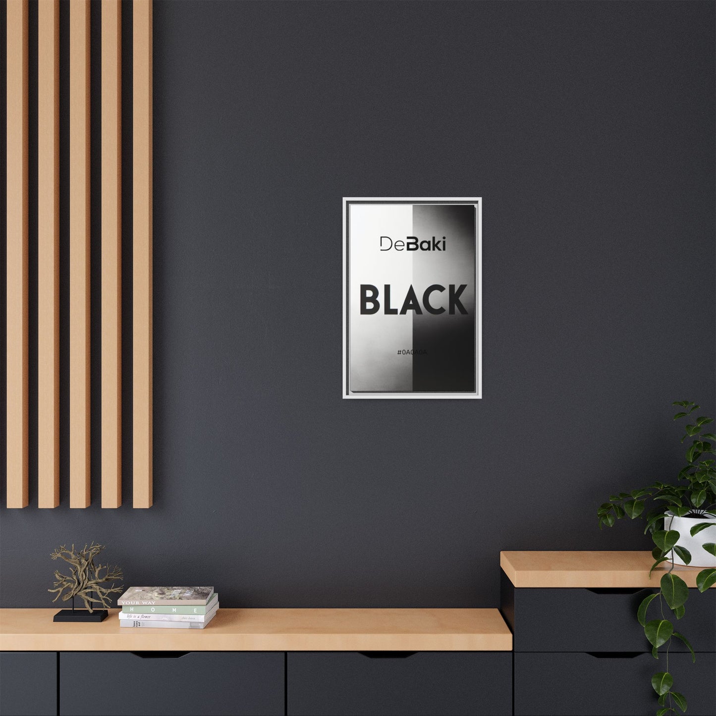 Modern Framed Art Print, Minimalistic Wall Decor, Black and White Canvas, Home Office Styling, Inspirational Art
