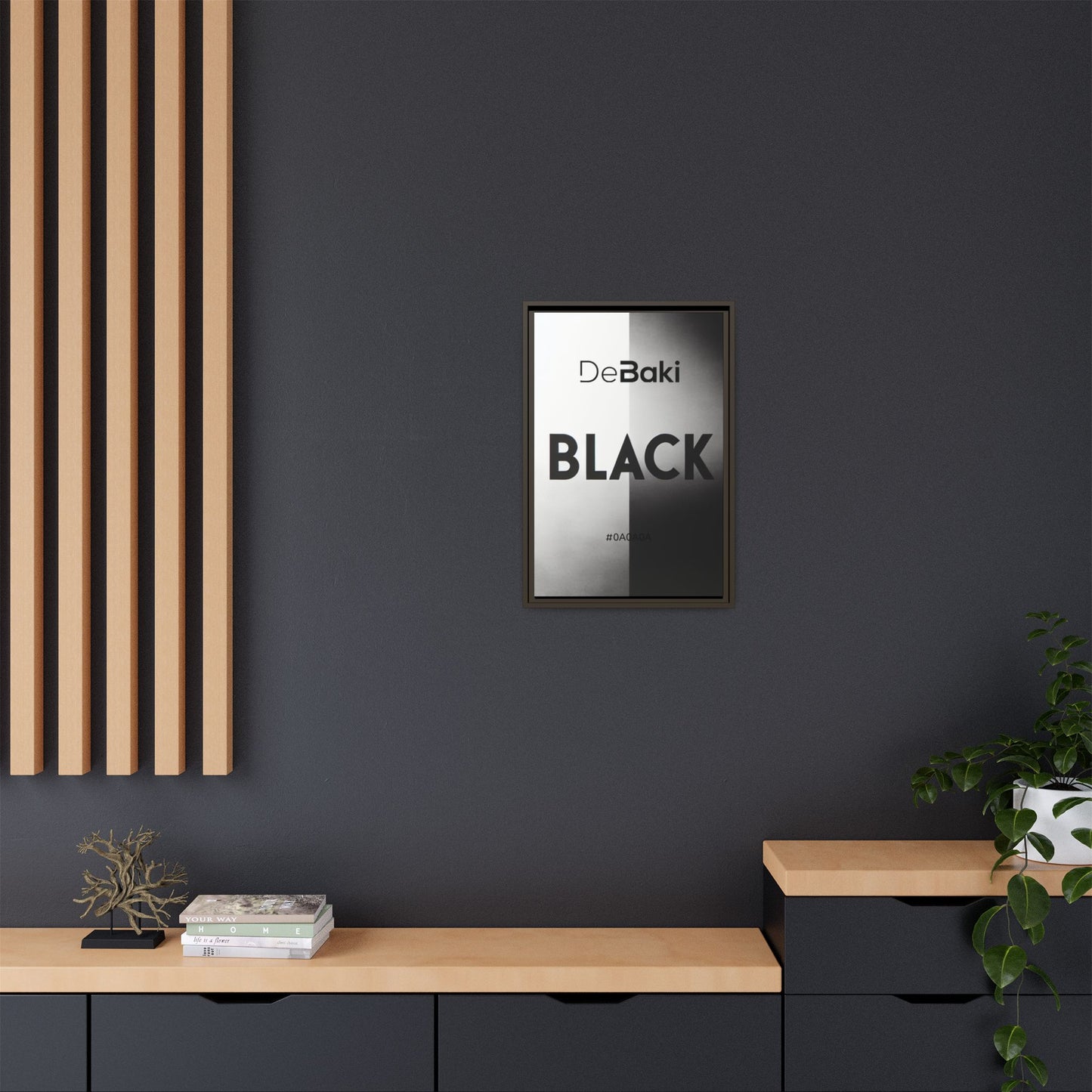 Modern Framed Art Print, Minimalistic Wall Decor, Black and White Canvas, Home Office Styling, Inspirational Art