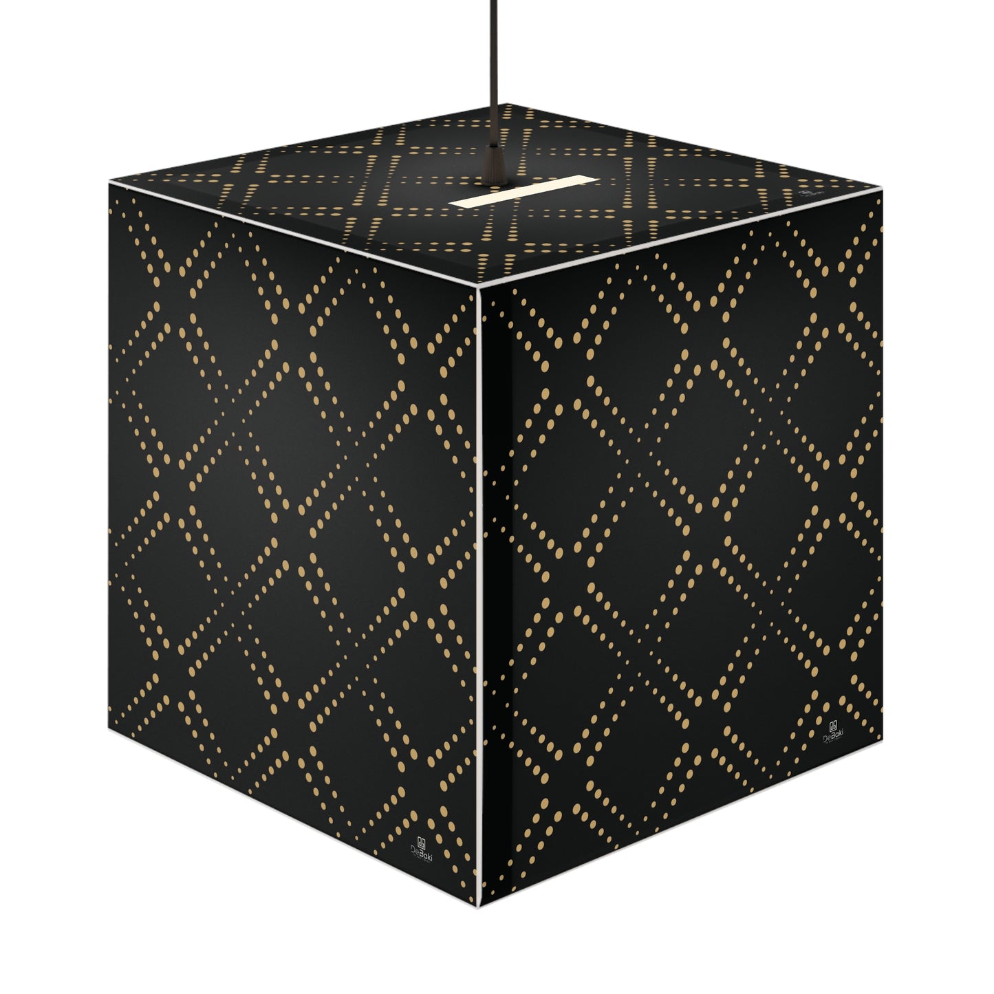 Black Gold Cube Lamp