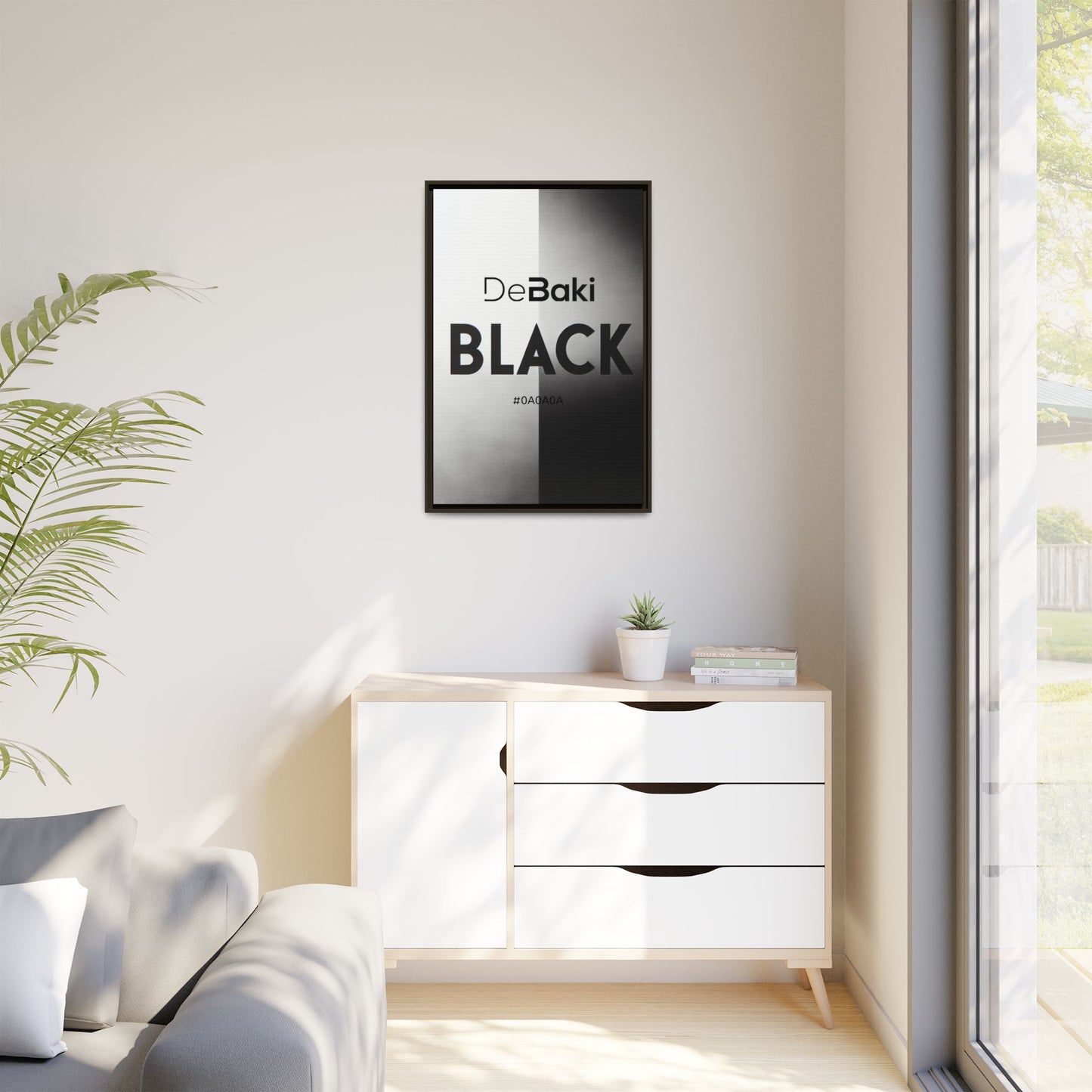 Modern Framed Art Print, Minimalistic Wall Decor, Black and White Canvas, Home Office Styling, Inspirational Art