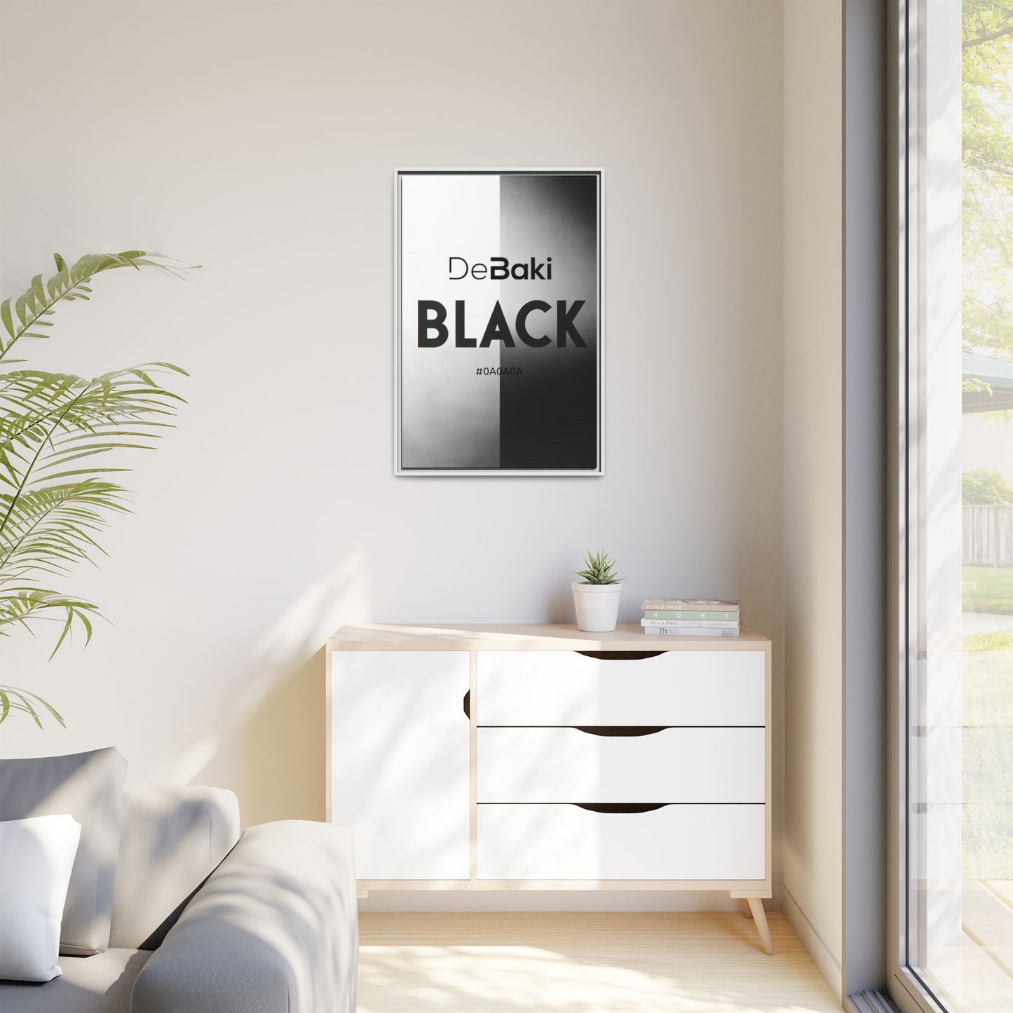Modern Framed Art Print, Minimalistic Wall Decor, Black and White Canvas, Home Office Styling, Inspirational Art