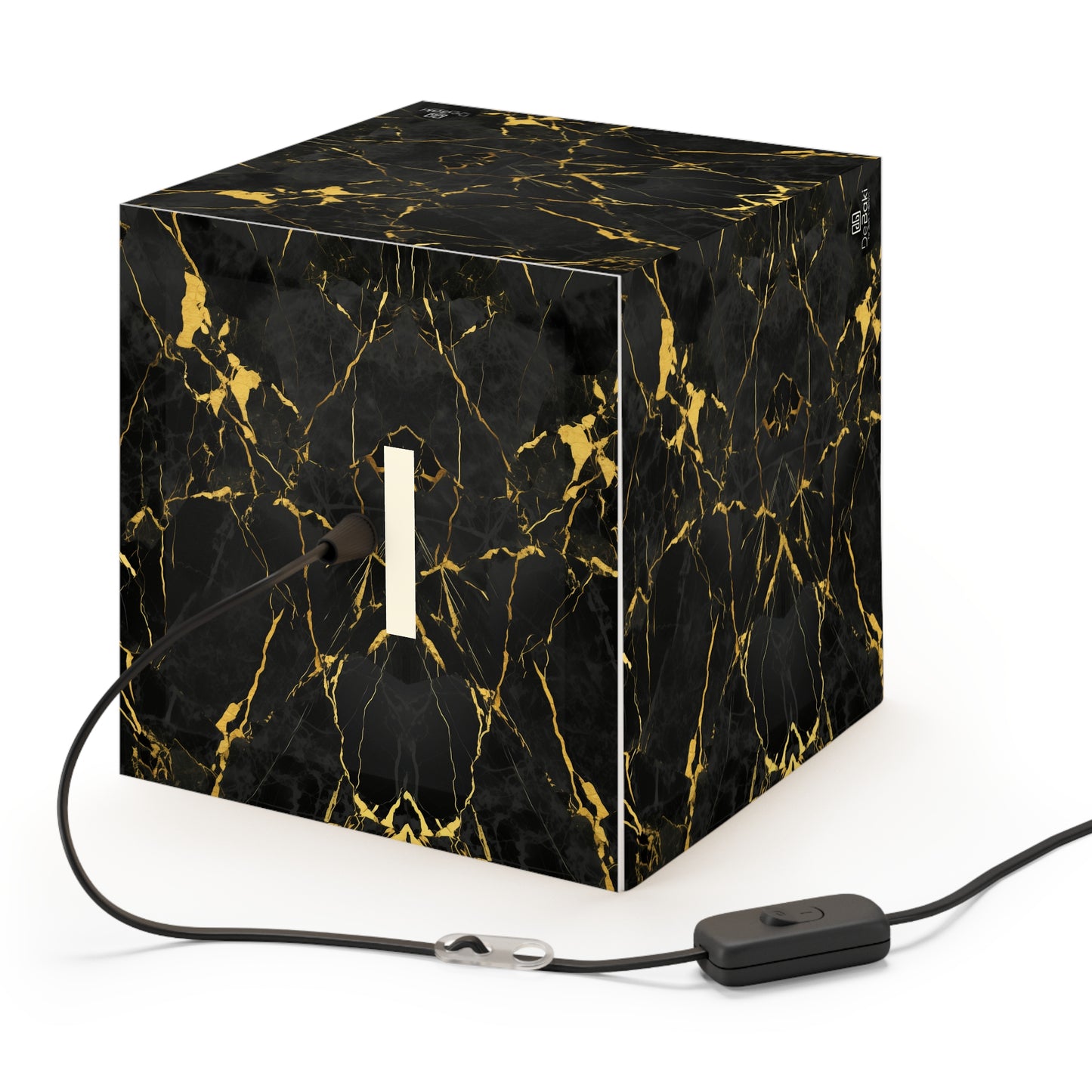 Black Gold Cube Lamp
