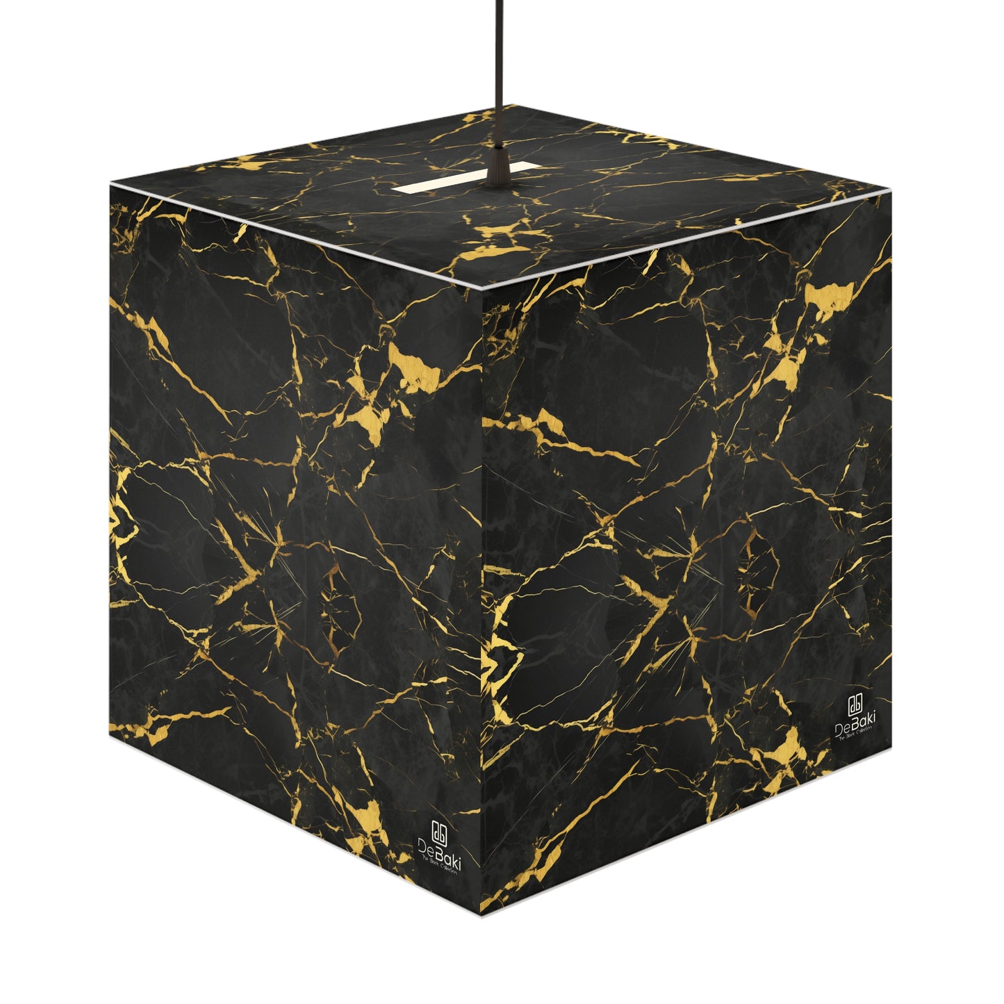 Black Gold Cube Lamp