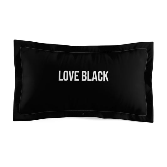 Love Black Microfiber Pillow Sham