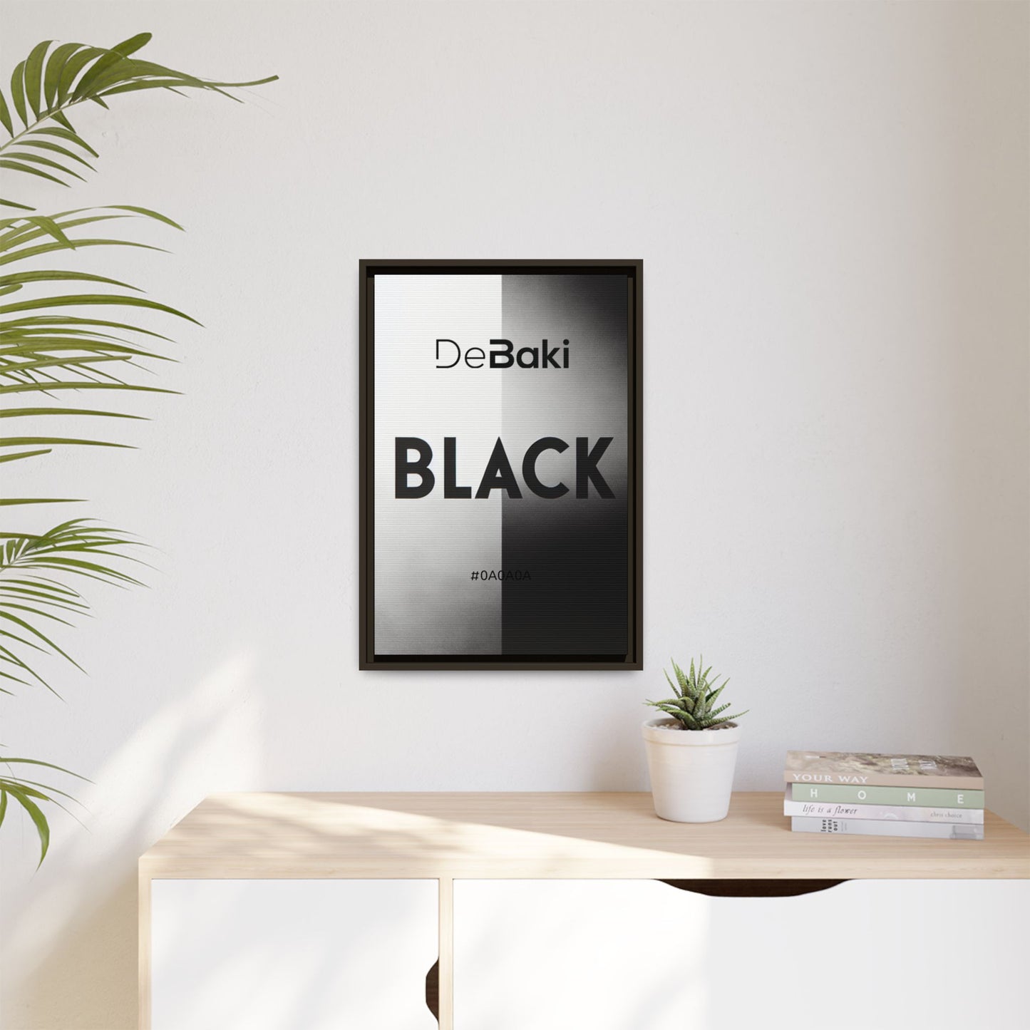 Modern Framed Art Print, Minimalistic Wall Decor, Black and White Canvas, Home Office Styling, Inspirational Art