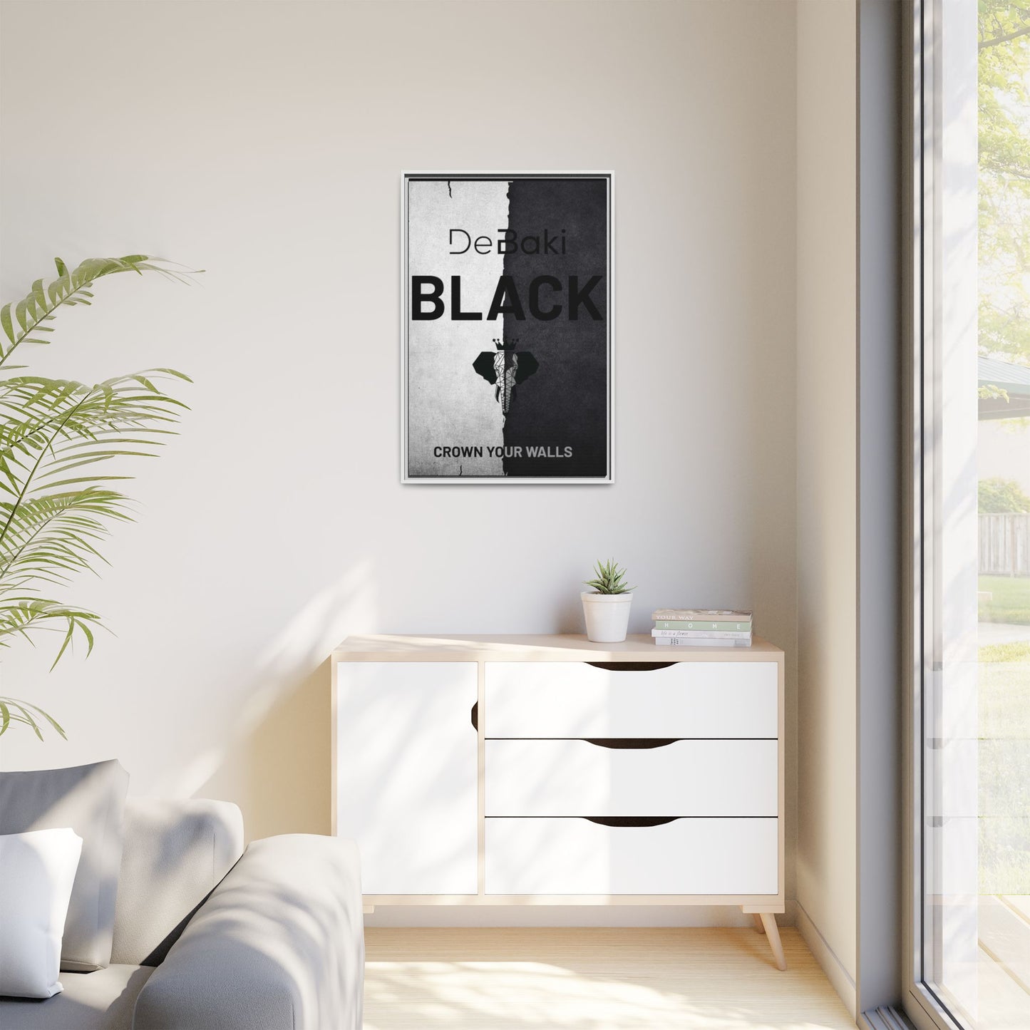 Copy of Modern Framed Art Print, Minimalistic Wall Decor, Black and White Canvas, Home Office Styling, Inspirational Art
