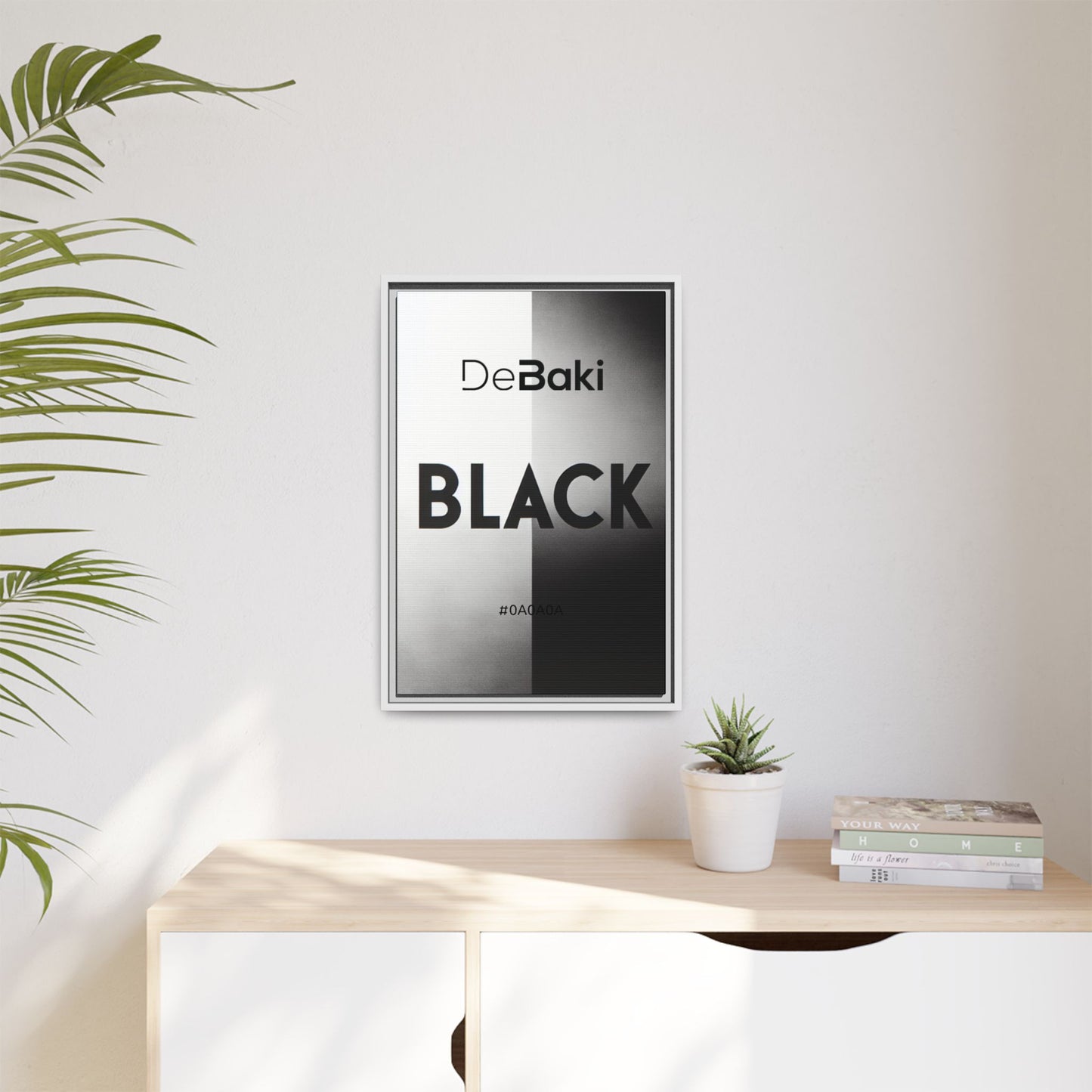 Modern Framed Art Print, Minimalistic Wall Decor, Black and White Canvas, Home Office Styling, Inspirational Art