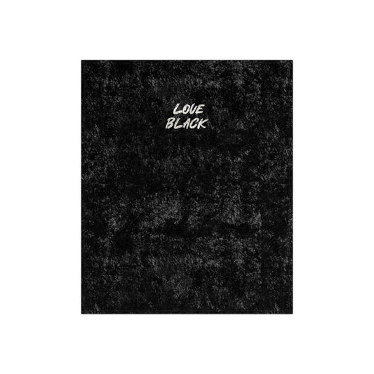 Love Black Crushed Velvet Blanket