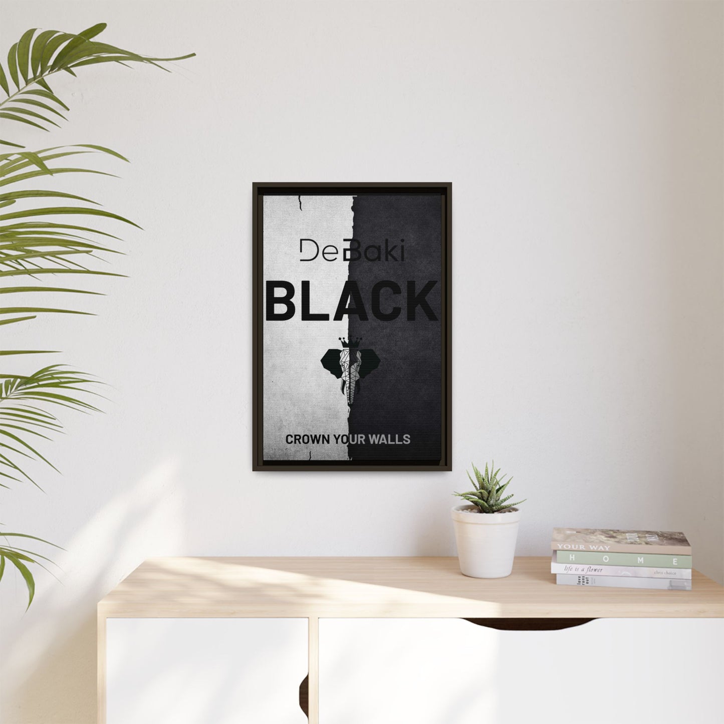Copy of Modern Framed Art Print, Minimalistic Wall Decor, Black and White Canvas, Home Office Styling, Inspirational Art