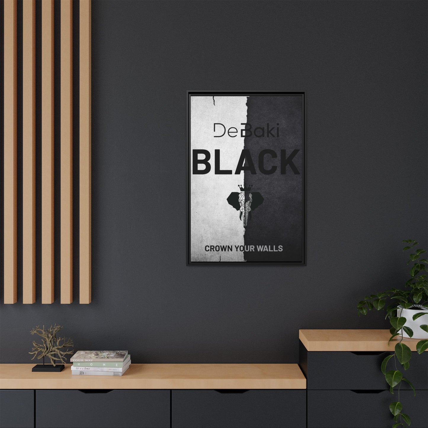 Copy of Modern Framed Art Print, Minimalistic Wall Decor, Black and White Canvas, Home Office Styling, Inspirational Art