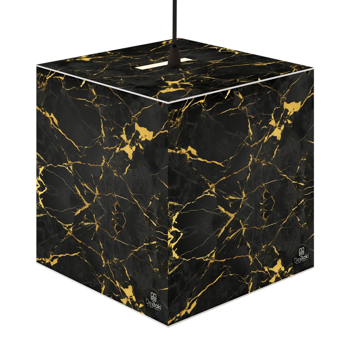 Black Gold Cube Lamp