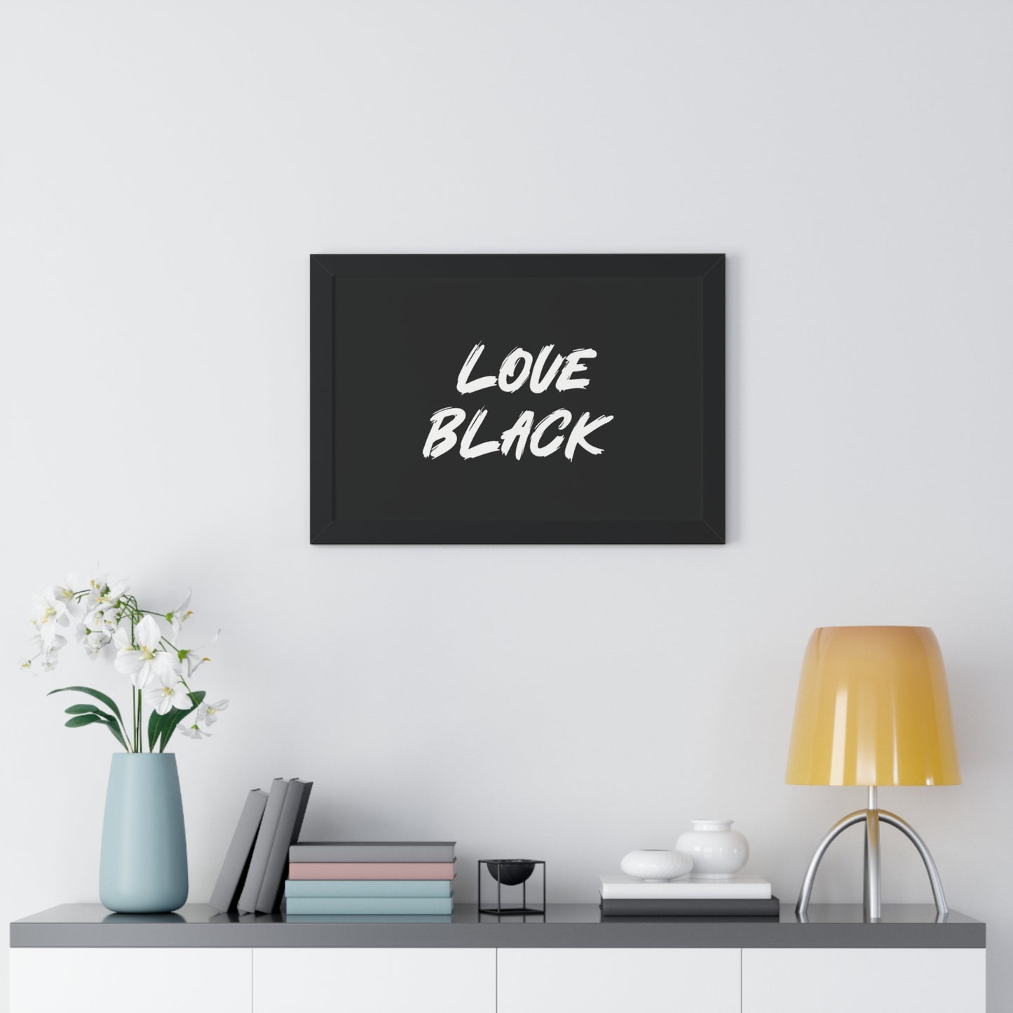 Love Black Horizontal Wall Art