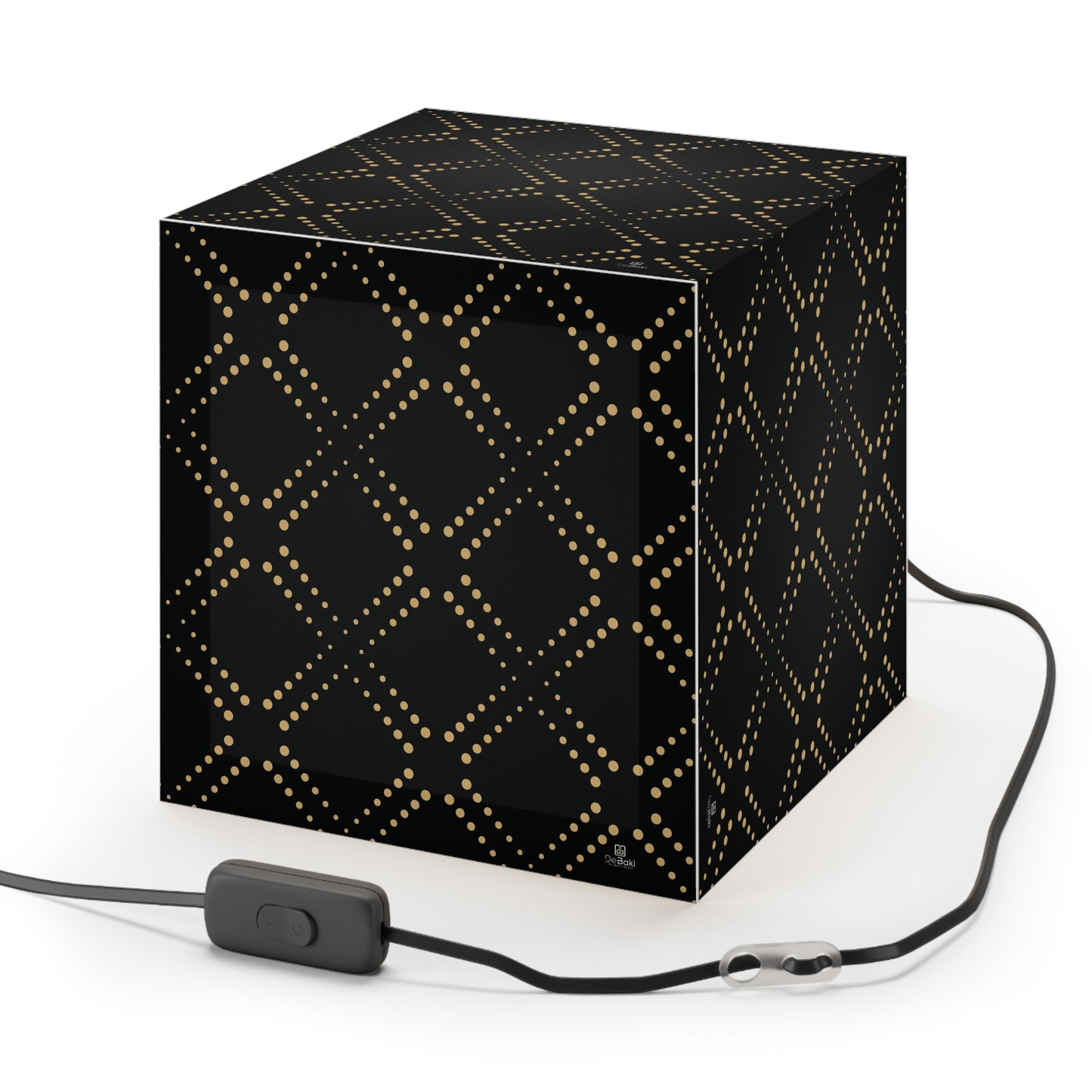 Black Gold Cube Lamp