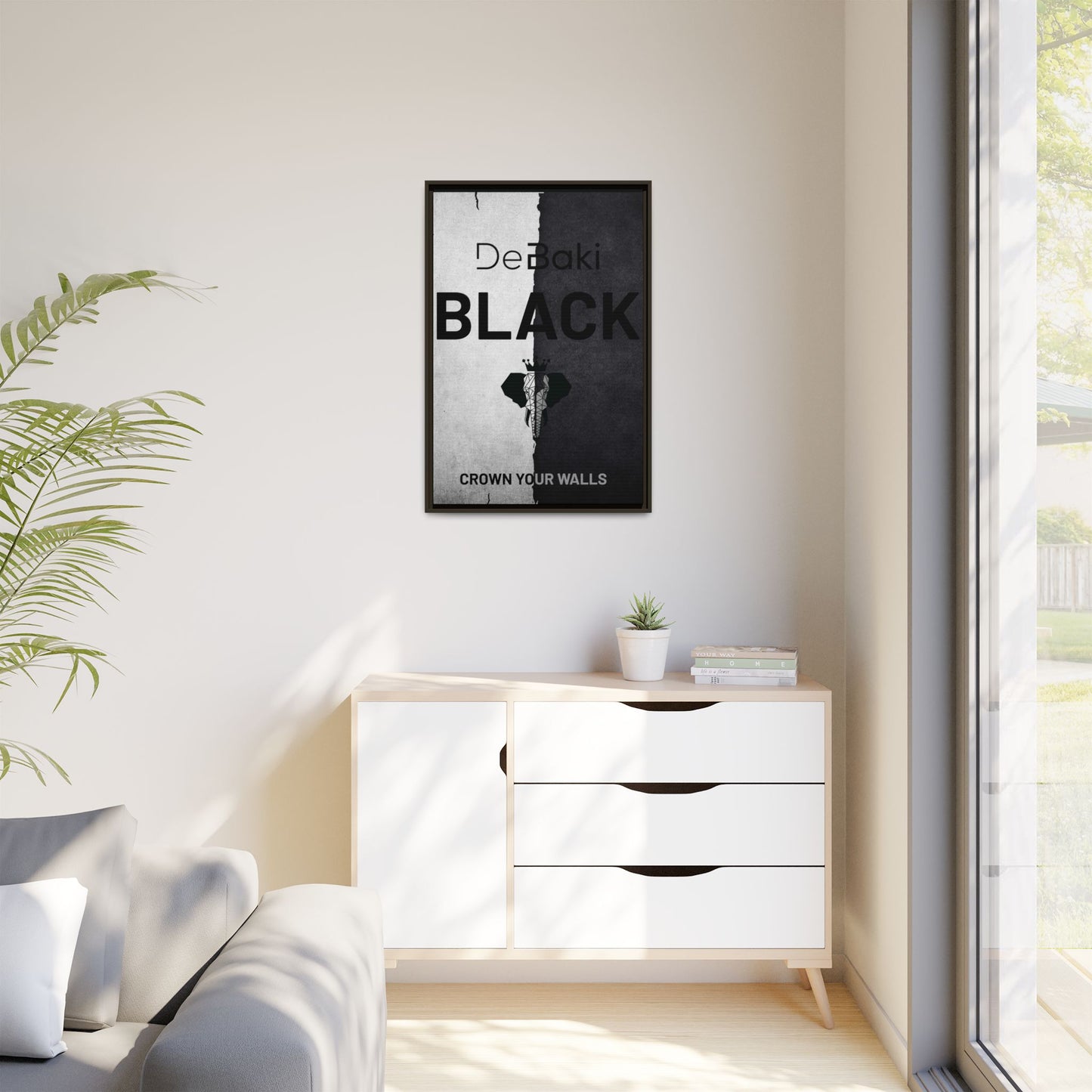 Copy of Modern Framed Art Print, Minimalistic Wall Decor, Black and White Canvas, Home Office Styling, Inspirational Art