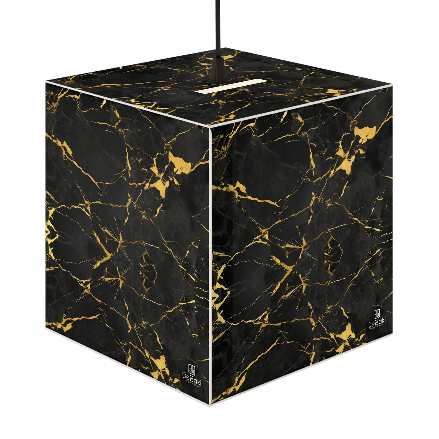 Black Gold Cube Lamp