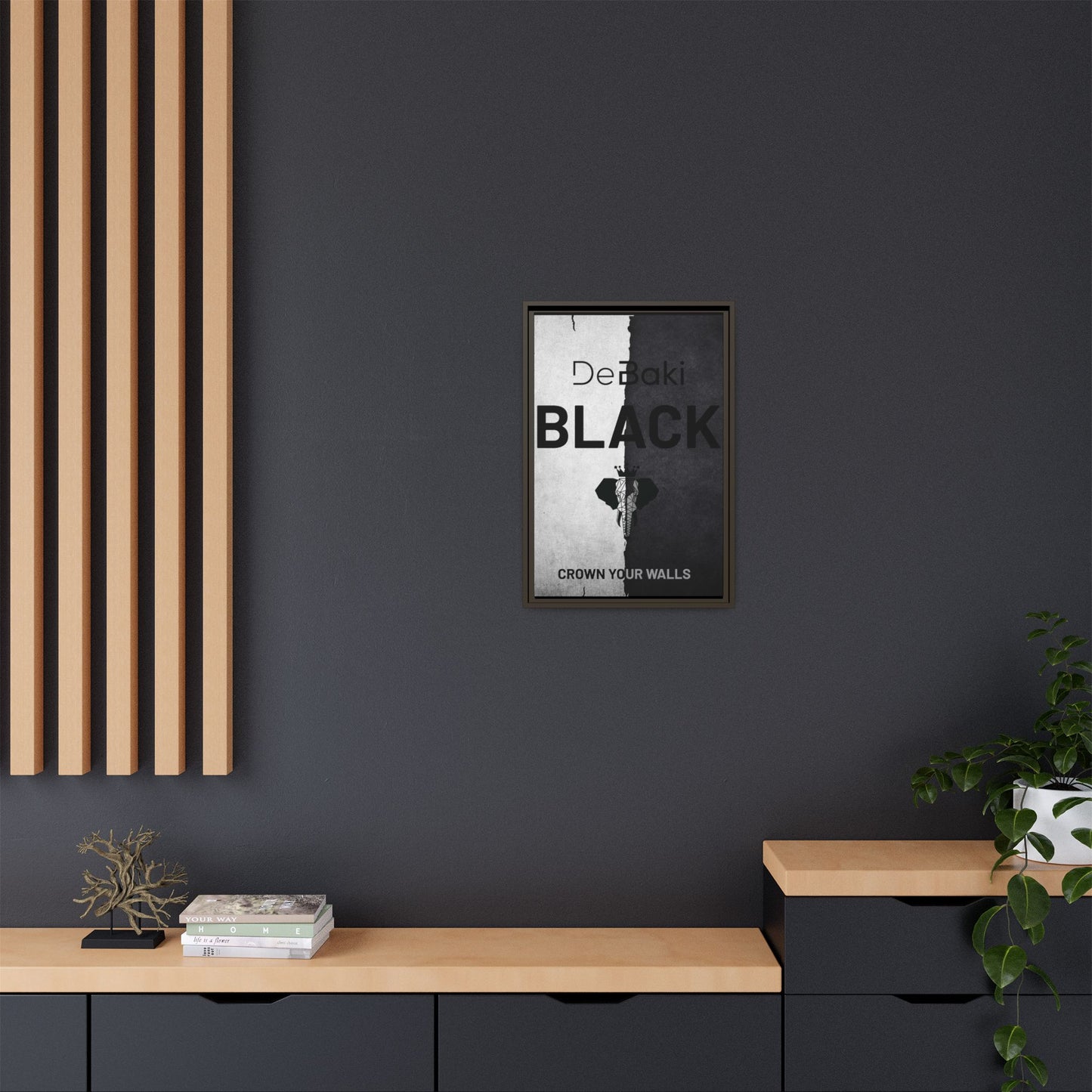Copy of Modern Framed Art Print, Minimalistic Wall Decor, Black and White Canvas, Home Office Styling, Inspirational Art