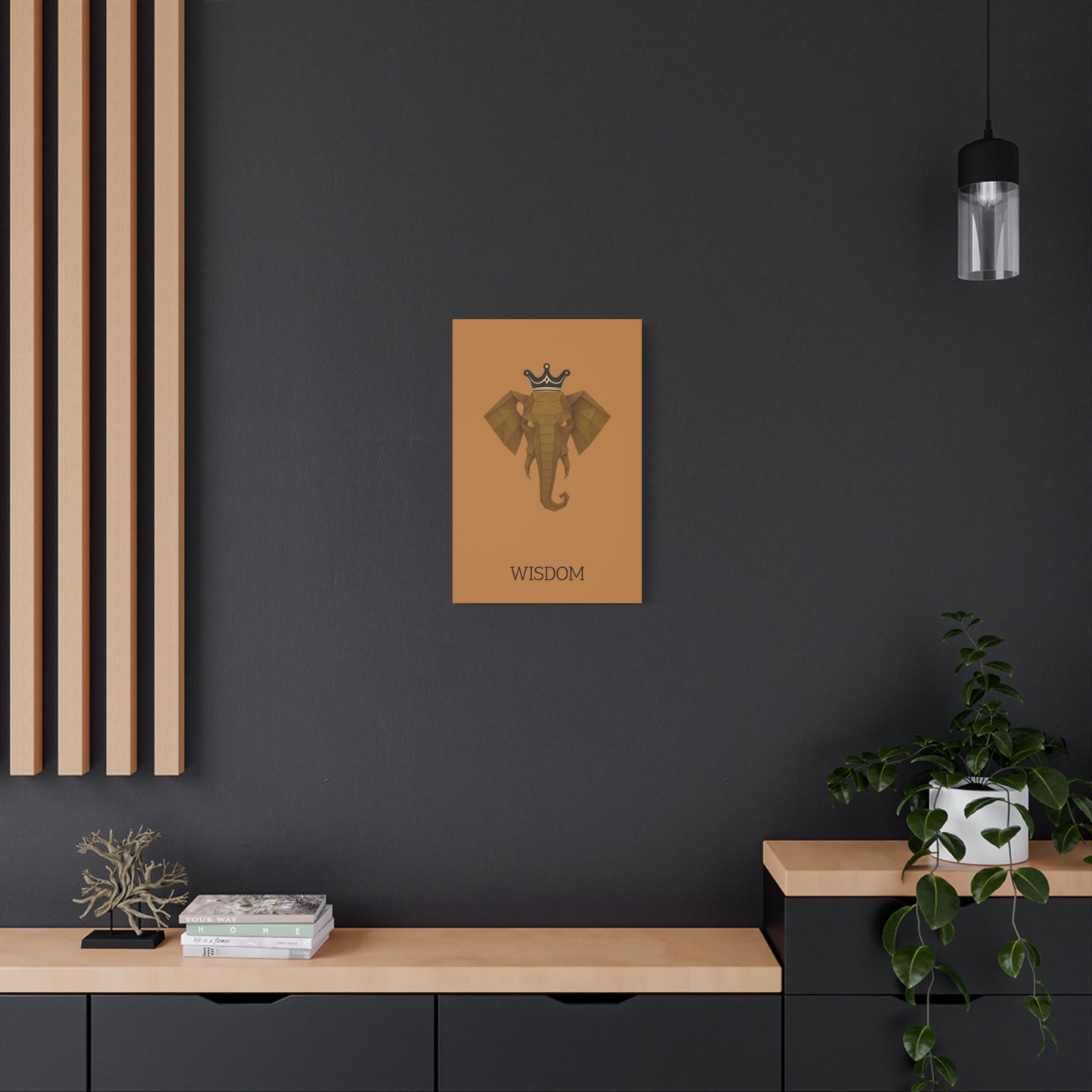 Geometric Elephant Canvas Wall Art, Origami Home Decor, Unique Gift for Animal Lovers, Perfect for Living Room and Nursery