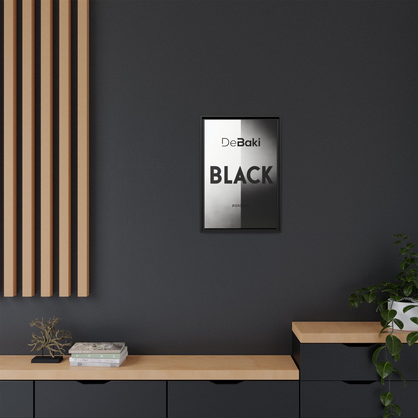 Modern Framed Art Print, Minimalistic Wall Decor, Black and White Canvas, Home Office Styling, Inspirational Art