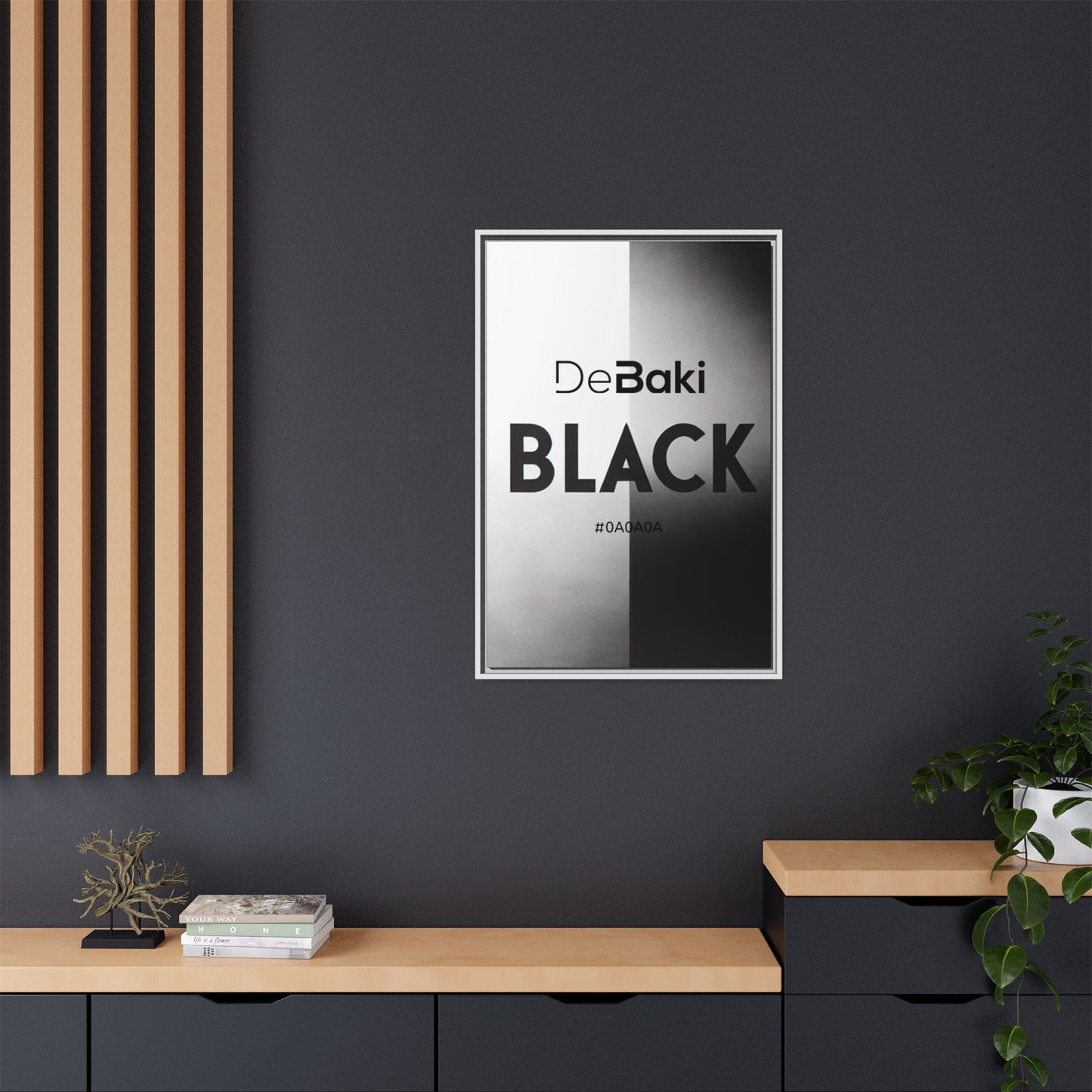 Modern Framed Art Print, Minimalistic Wall Decor, Black and White Canvas, Home Office Styling, Inspirational Art
