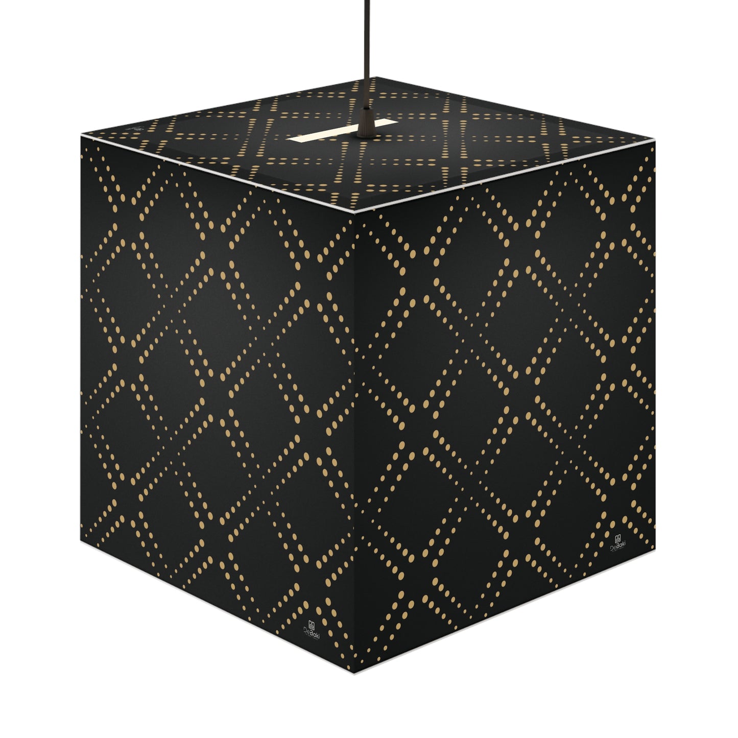 Black Gold Cube Lamp