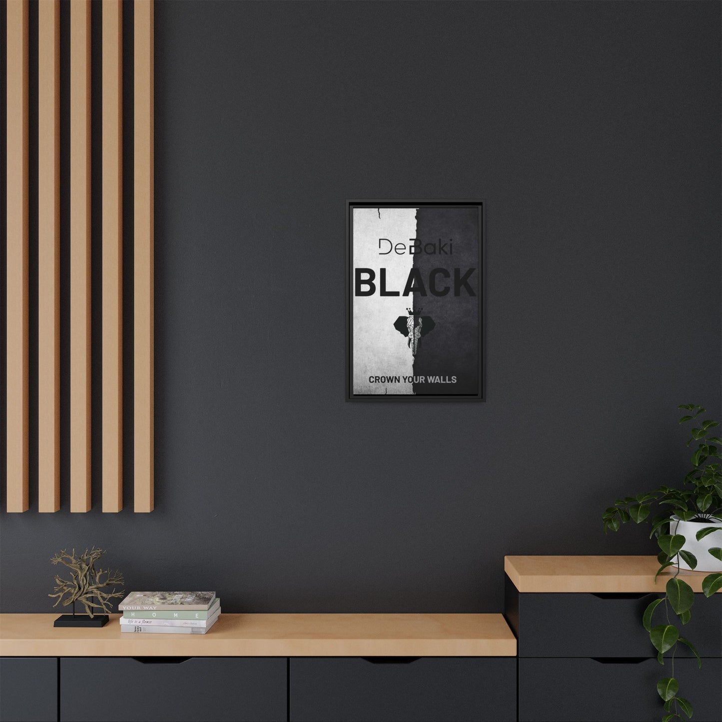 Copy of Modern Framed Art Print, Minimalistic Wall Decor, Black and White Canvas, Home Office Styling, Inspirational Art