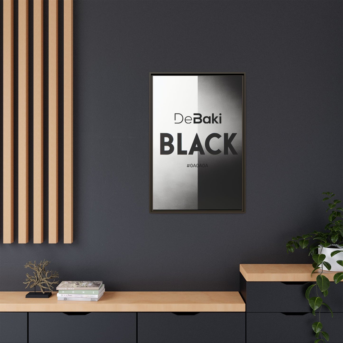Modern Framed Art Print, Minimalistic Wall Decor, Black and White Canvas, Home Office Styling, Inspirational Art