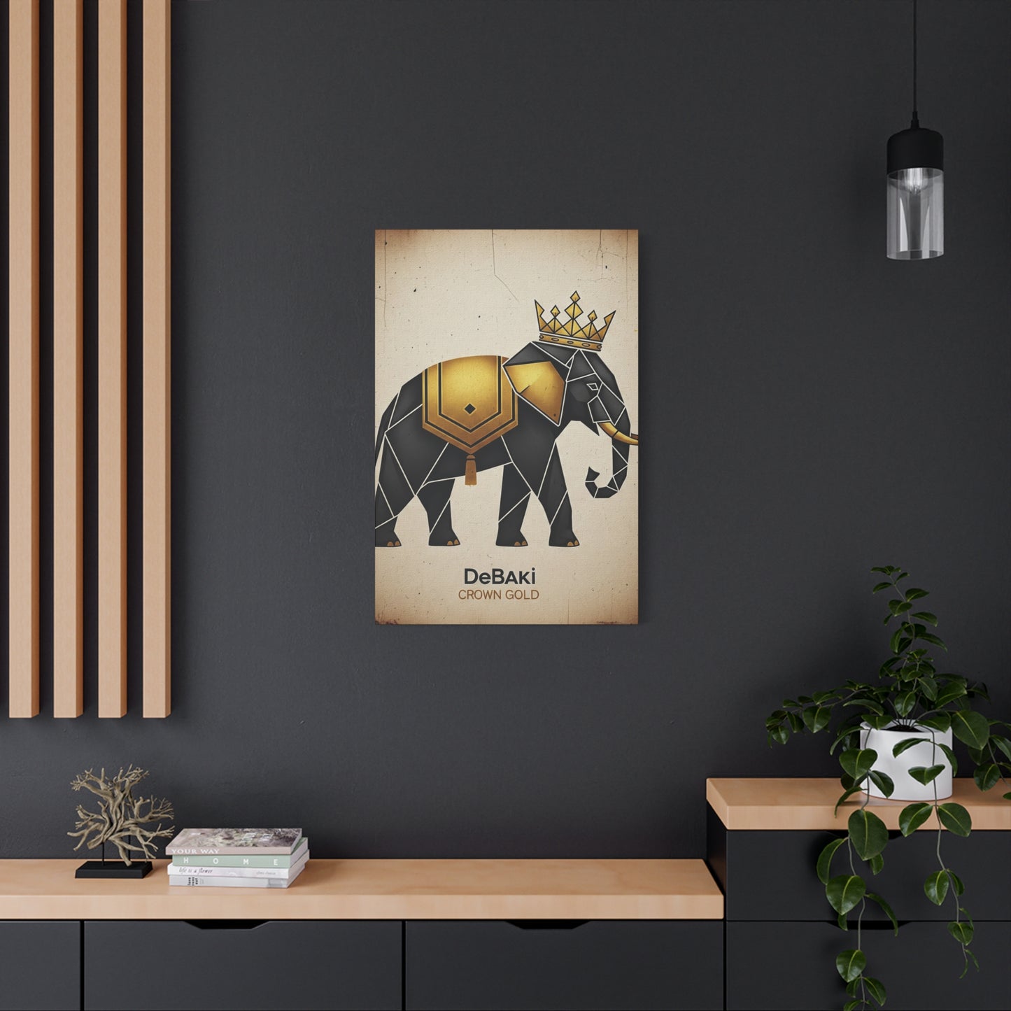 Geometric Elephant Canvas Wall Art, Origami Home Decor, Unique Gift for Animal Lovers, Perfect for Living Room and Nursery