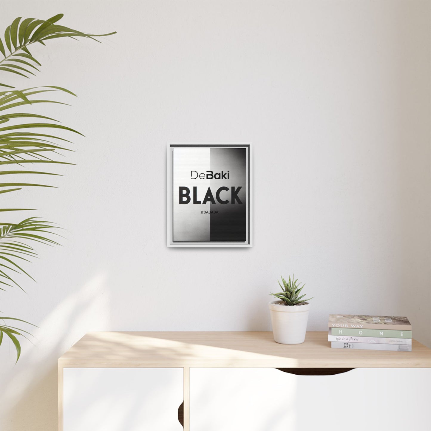 Modern Framed Art Print, Minimalistic Wall Decor, Black and White Canvas, Home Office Styling, Inspirational Art