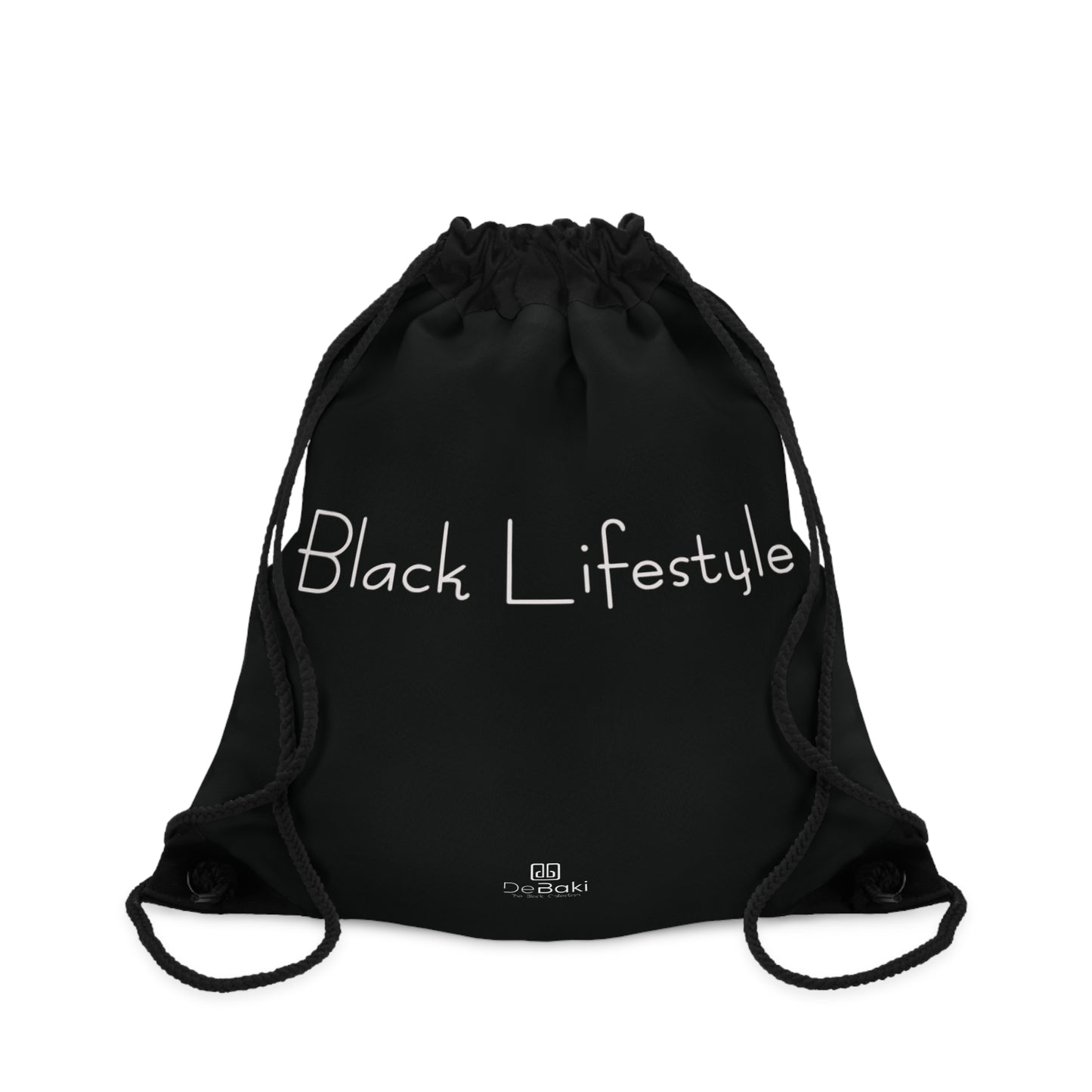 Black Lifestyle Drawstring Bag