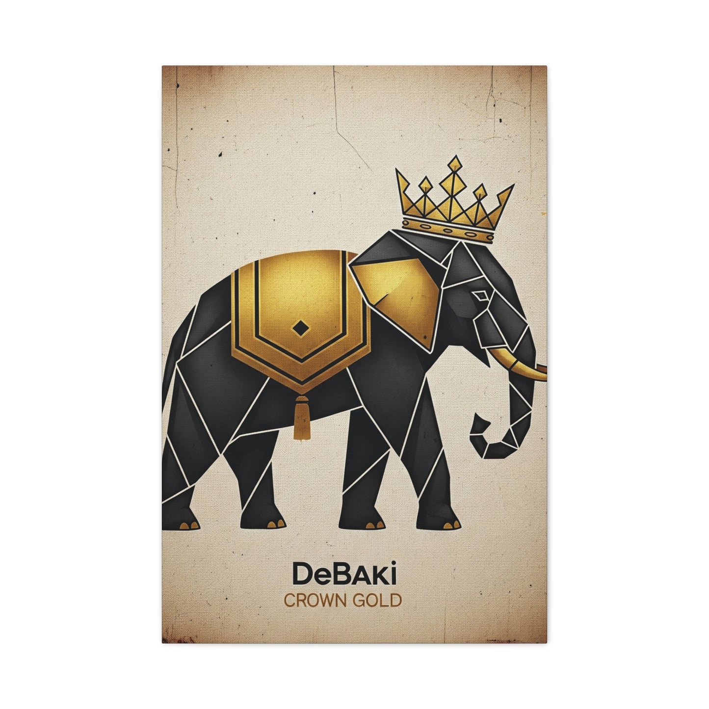 Geometric Elephant Canvas Wall Art, Origami Home Decor, Unique Gift for Animal Lovers, Perfect for Living Room and Nursery