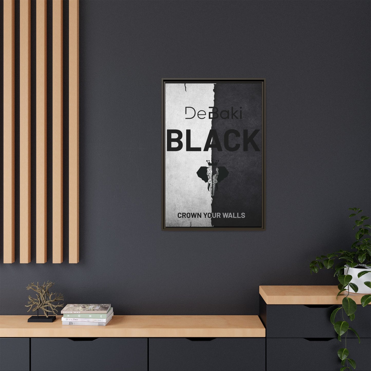 Copy of Modern Framed Art Print, Minimalistic Wall Decor, Black and White Canvas, Home Office Styling, Inspirational Art