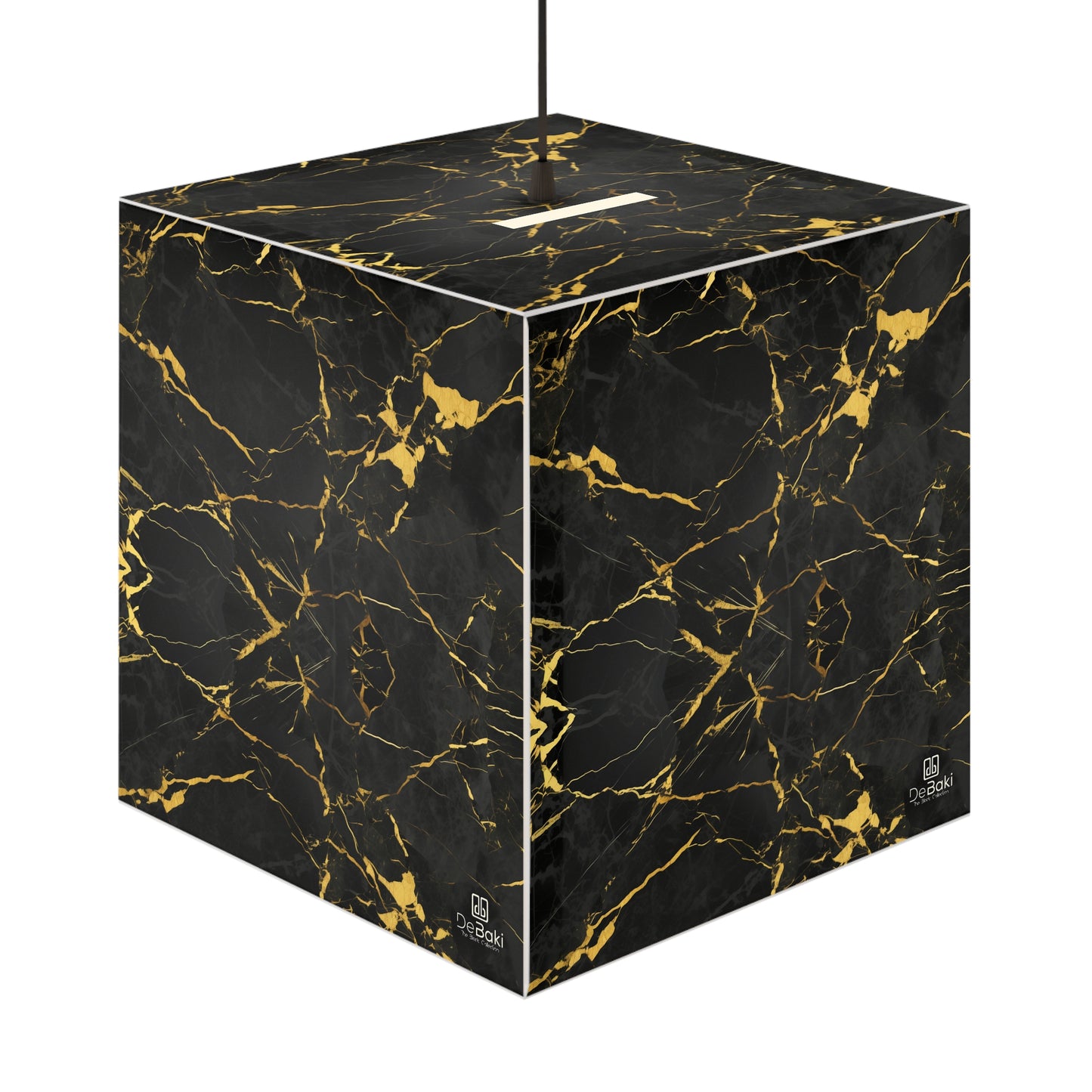 Black Gold Cube Lamp
