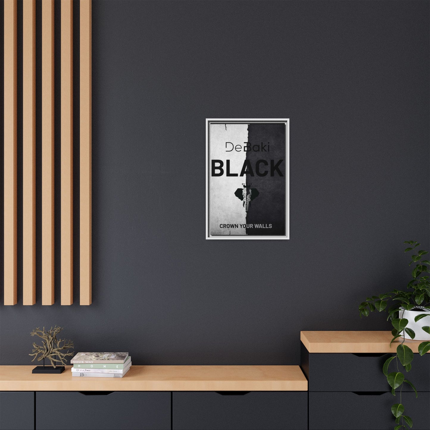 Copy of Modern Framed Art Print, Minimalistic Wall Decor, Black and White Canvas, Home Office Styling, Inspirational Art
