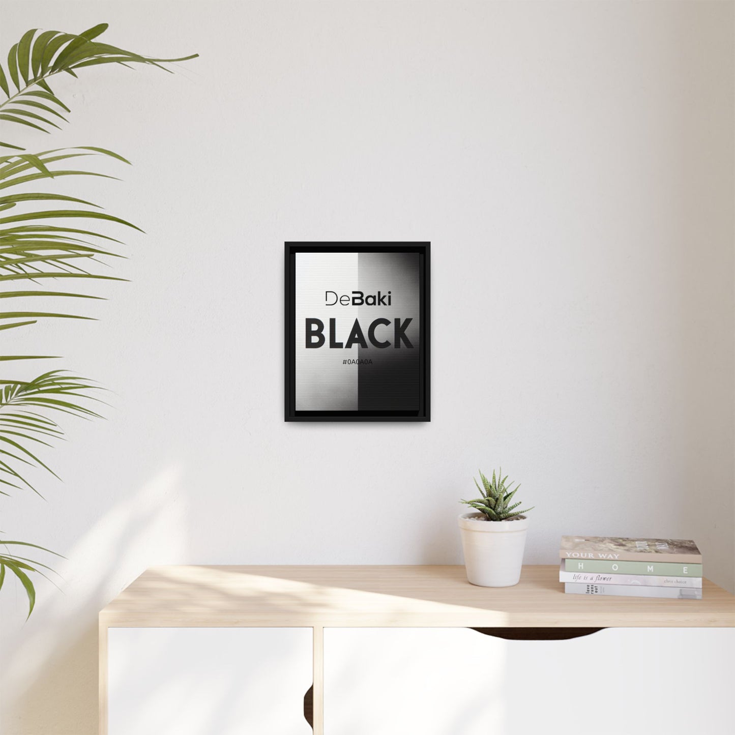 Modern Framed Art Print, Minimalistic Wall Decor, Black and White Canvas, Home Office Styling, Inspirational Art