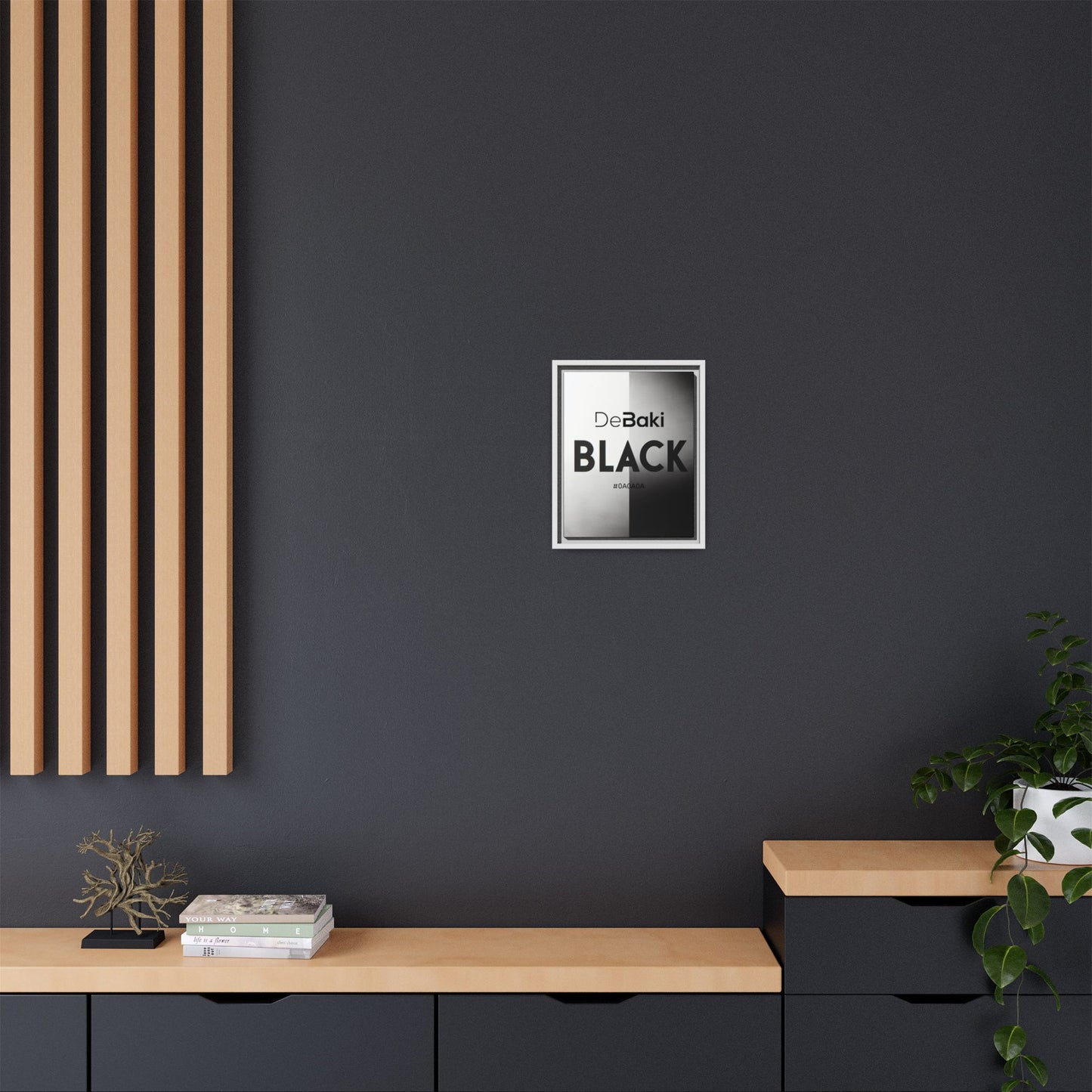 Modern Framed Art Print, Minimalistic Wall Decor, Black and White Canvas, Home Office Styling, Inspirational Art