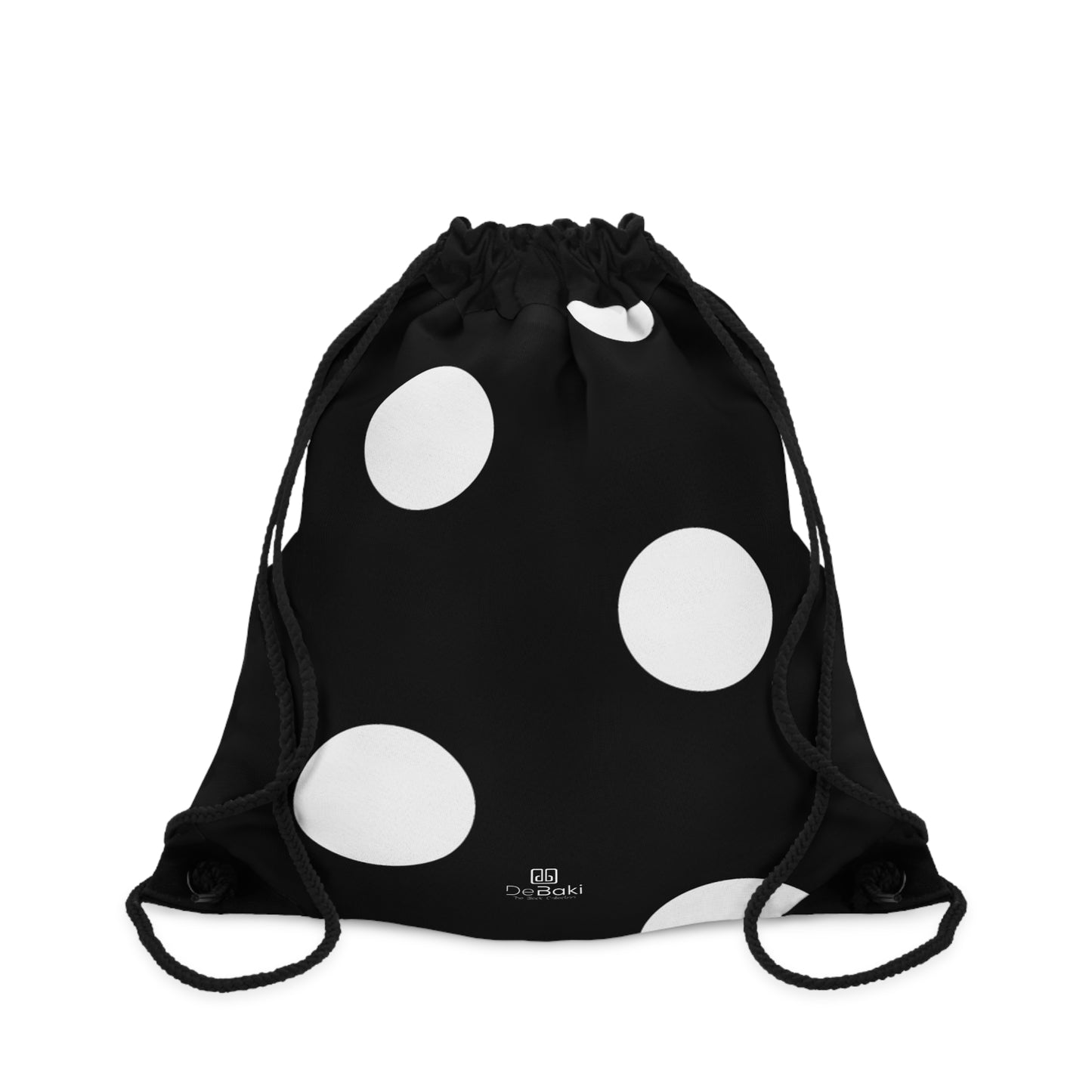 White Polka Dot Drawstring Bag