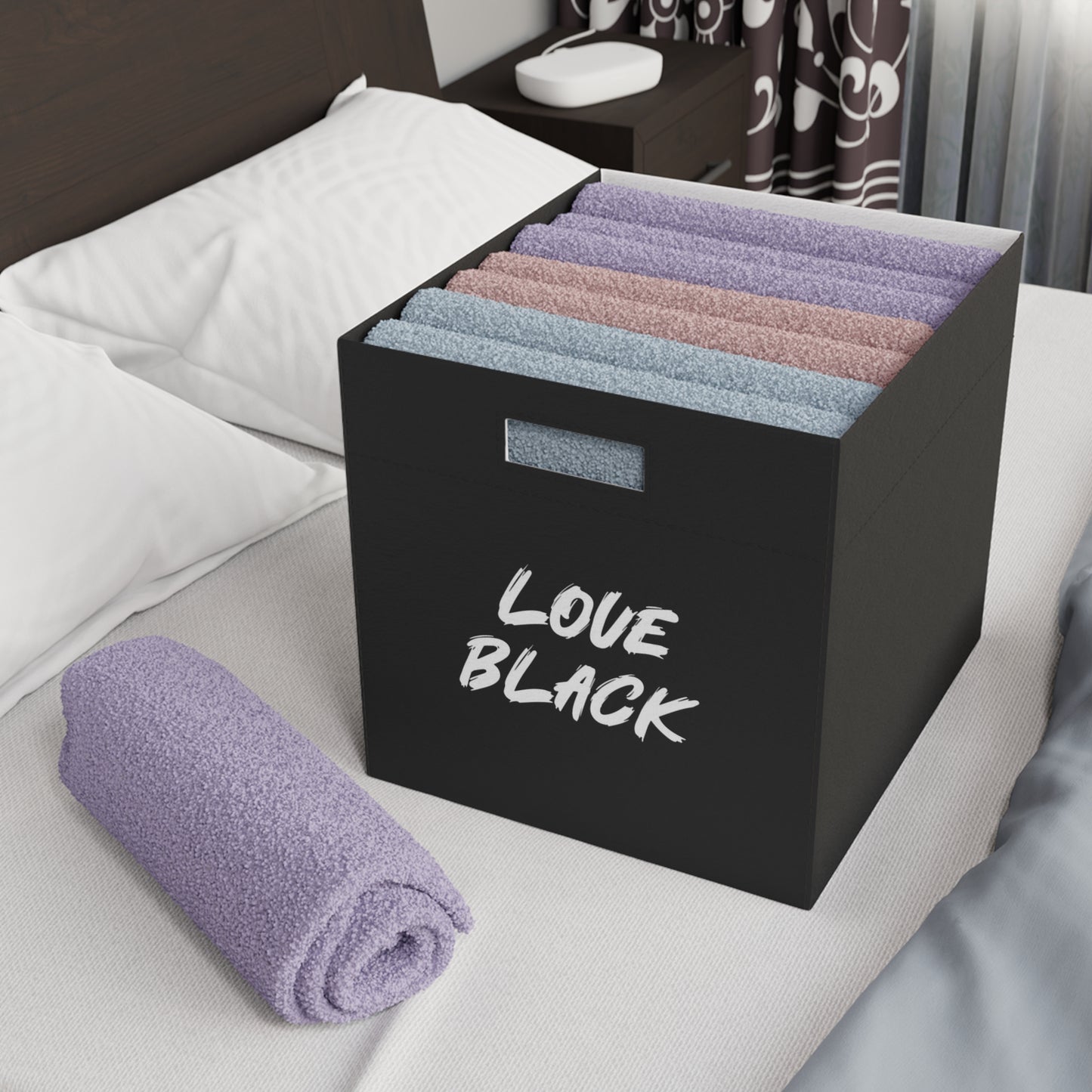 Love Black Felt Storage Box
